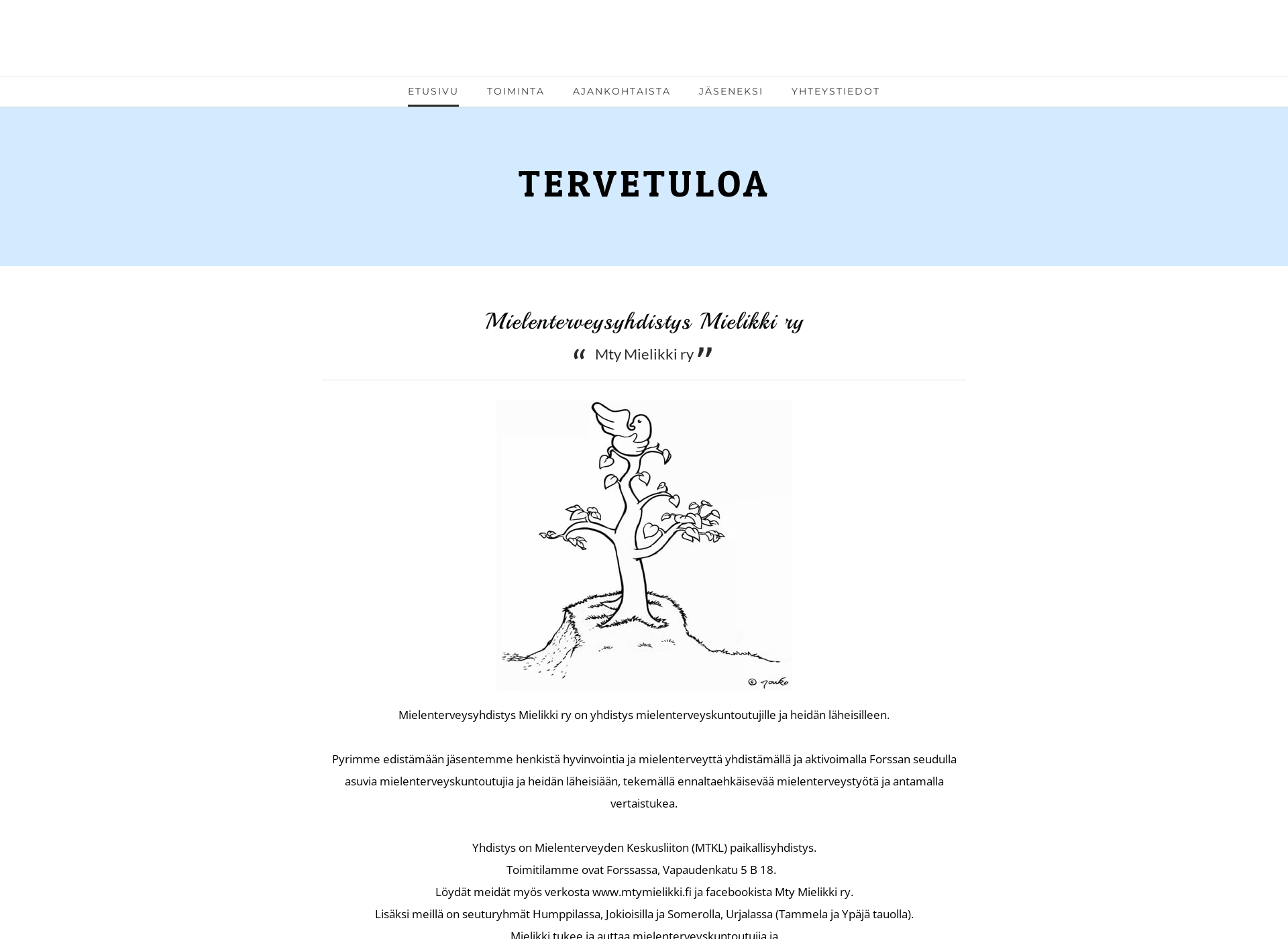 Skärmdump för mtymielikki.fi