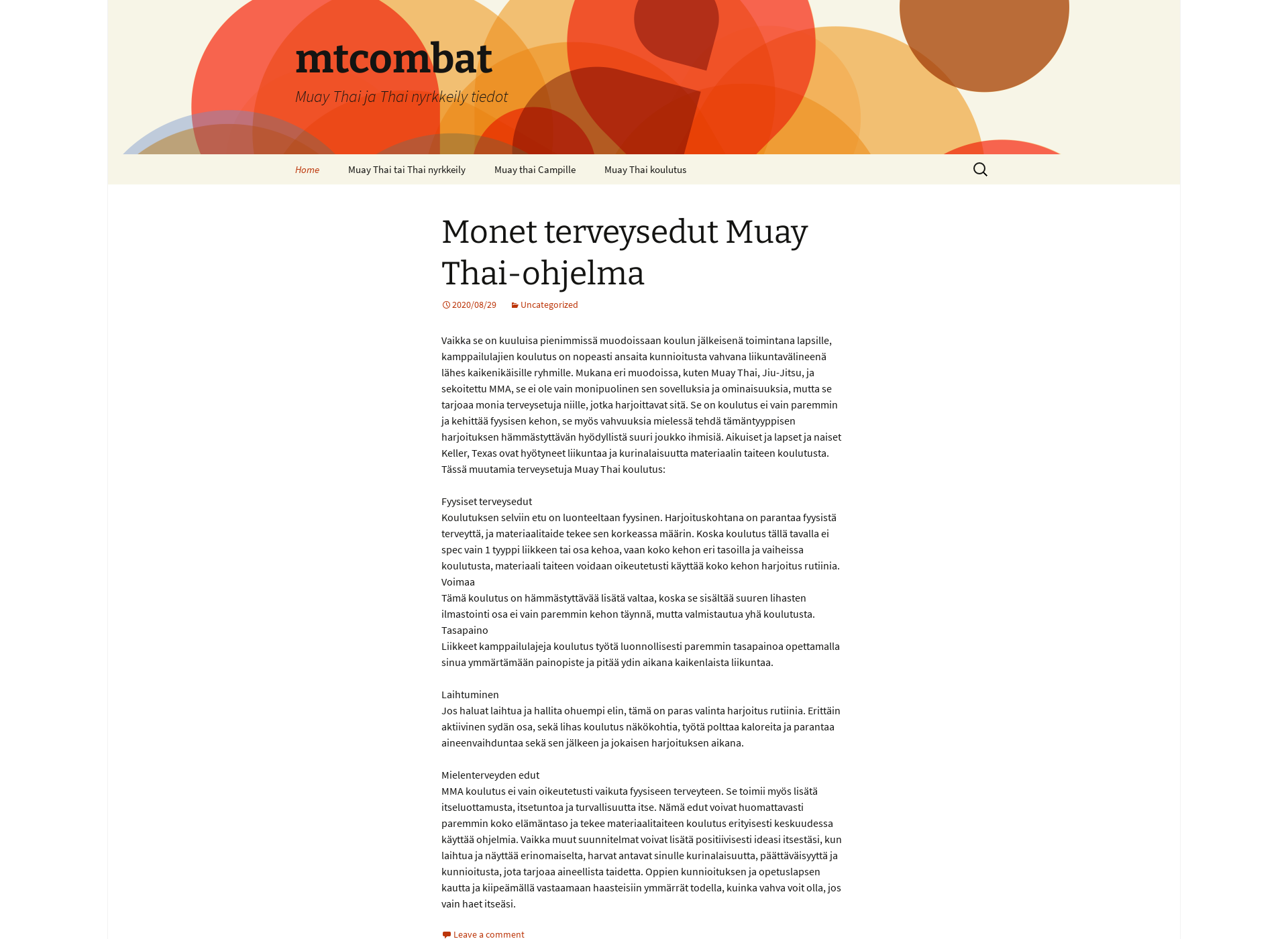Screenshot for muaythaicombat.fi