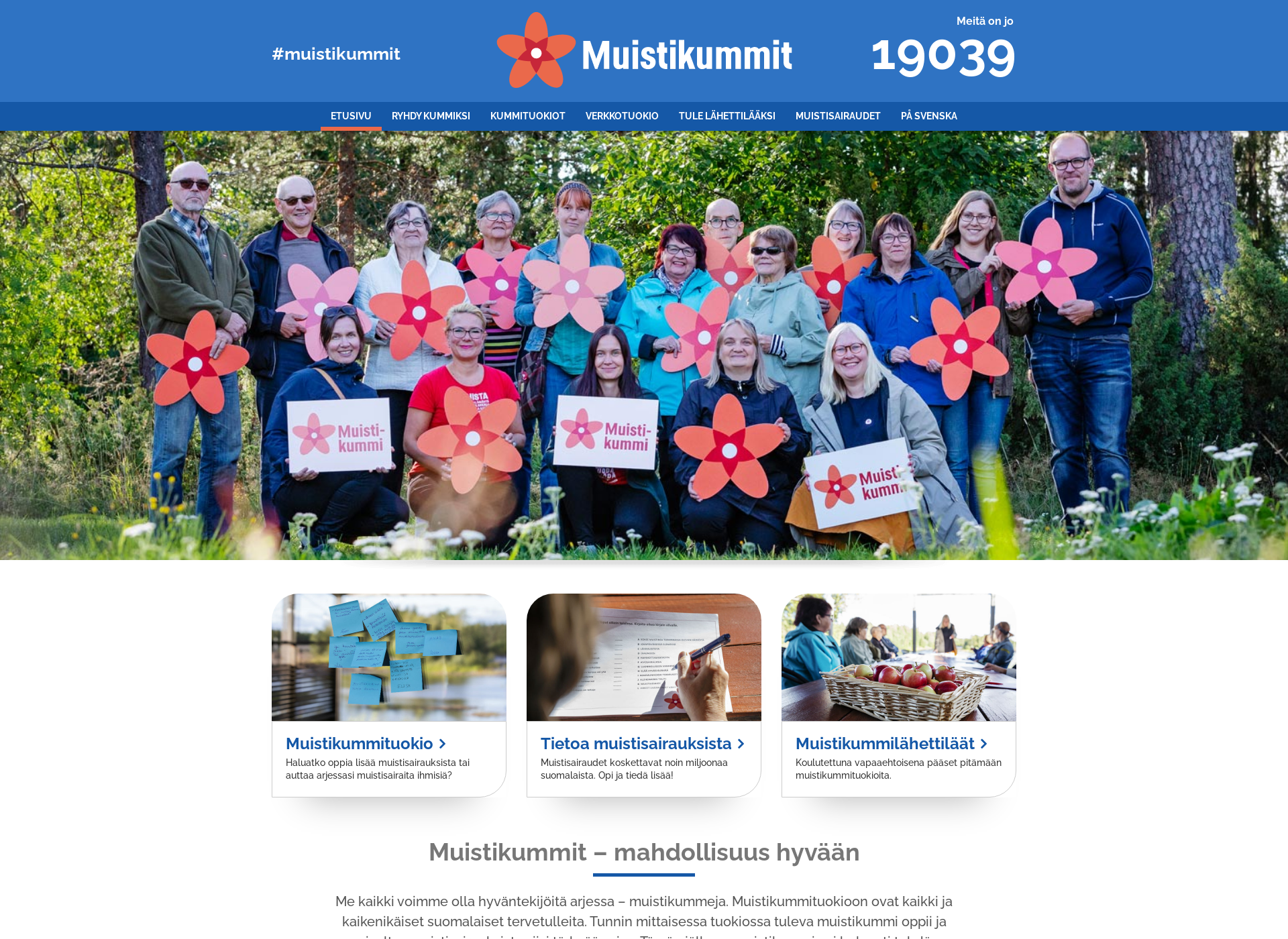 Skärmdump för muistikummi.fi