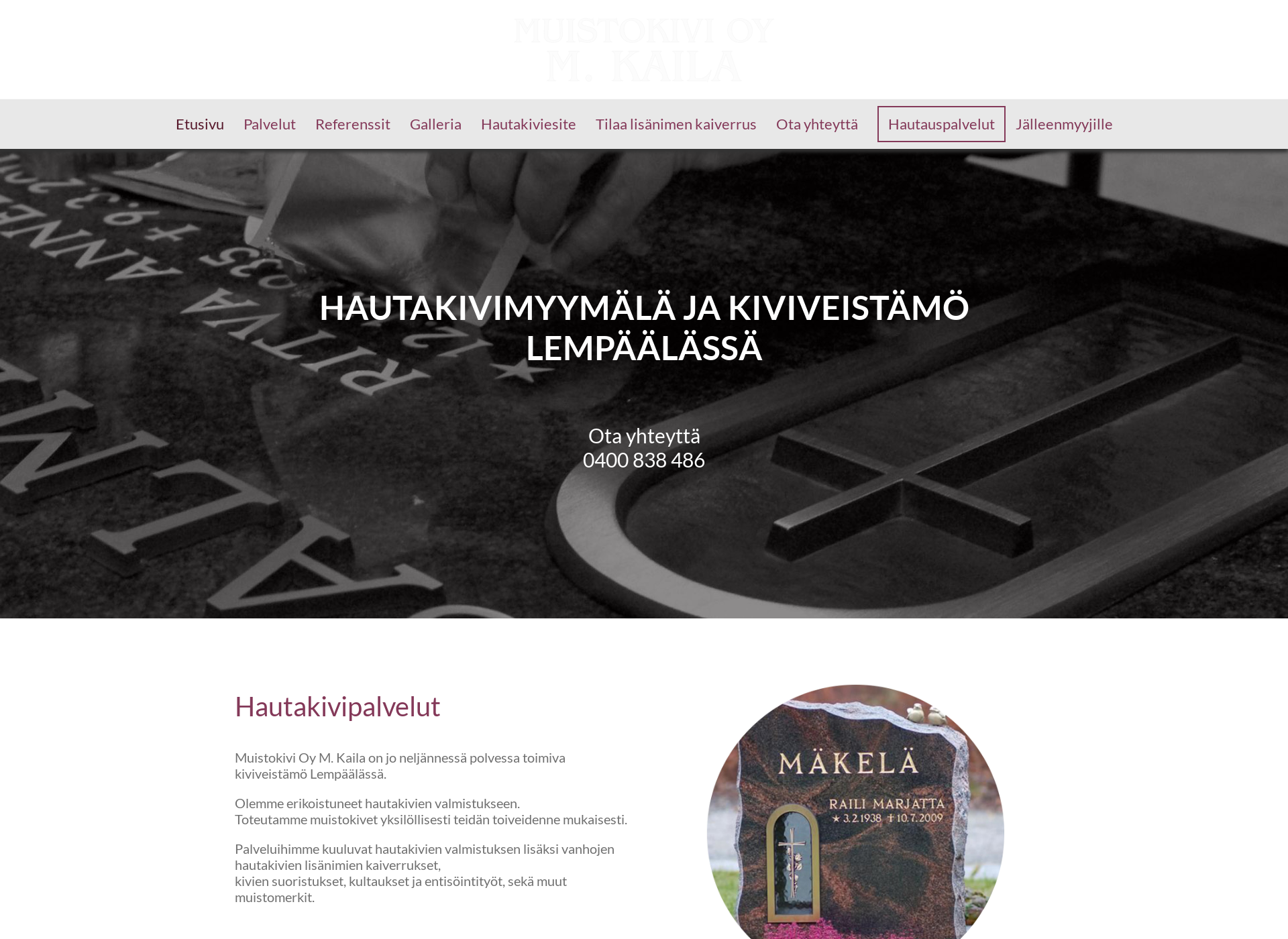 Screenshot for muistokivikaila.fi