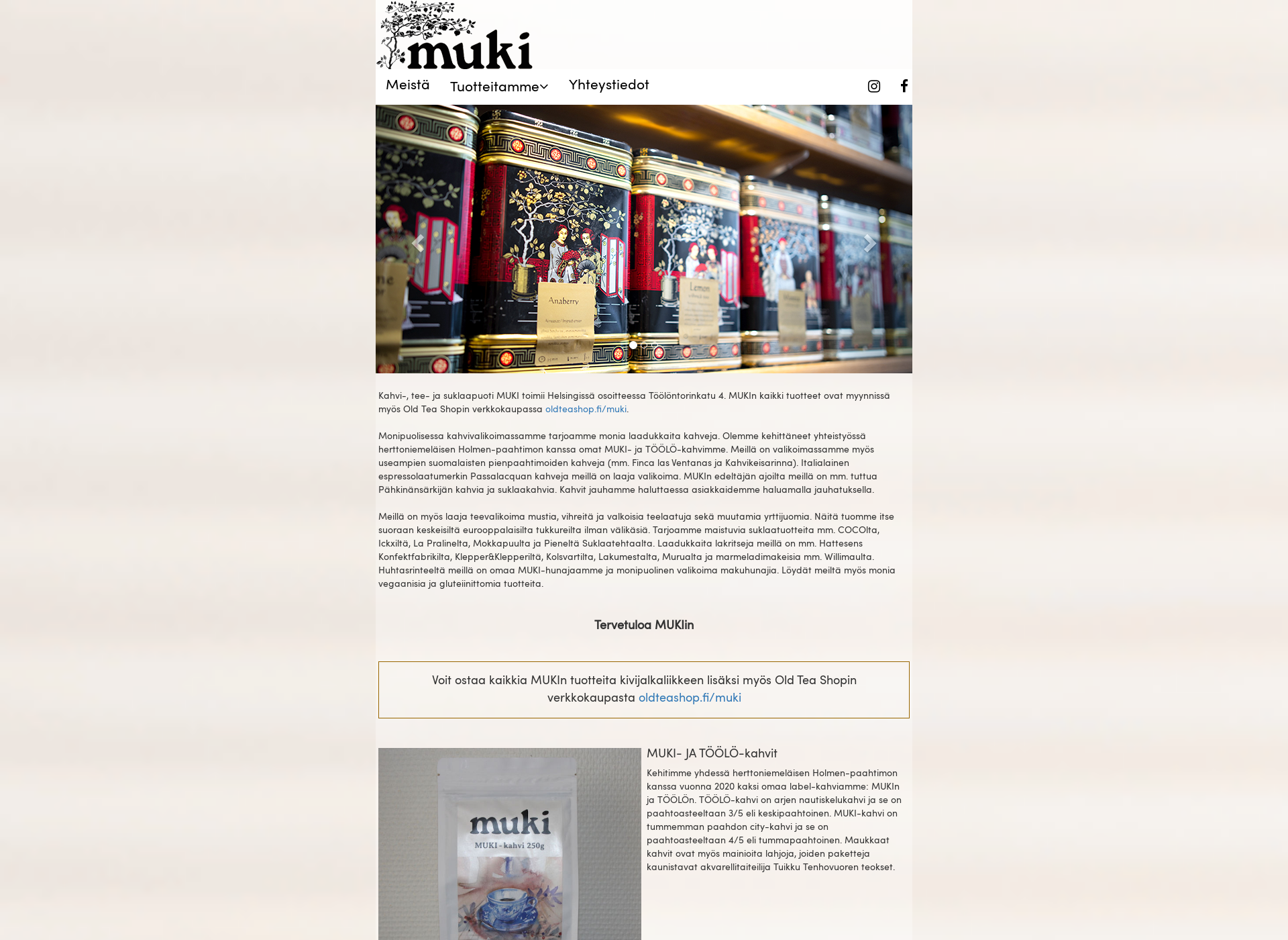 Skärmdump för mukihelsinki.fi