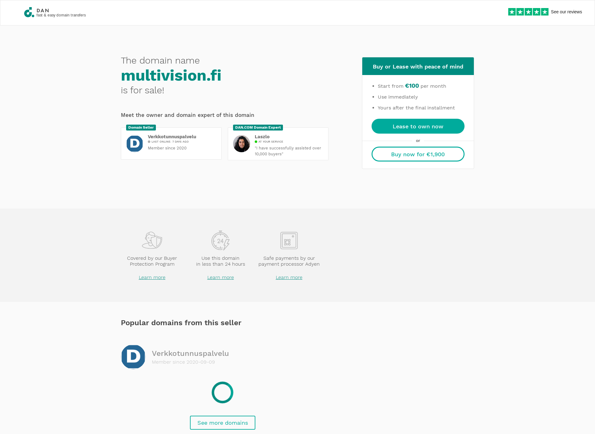 Skärmdump för multivision.fi