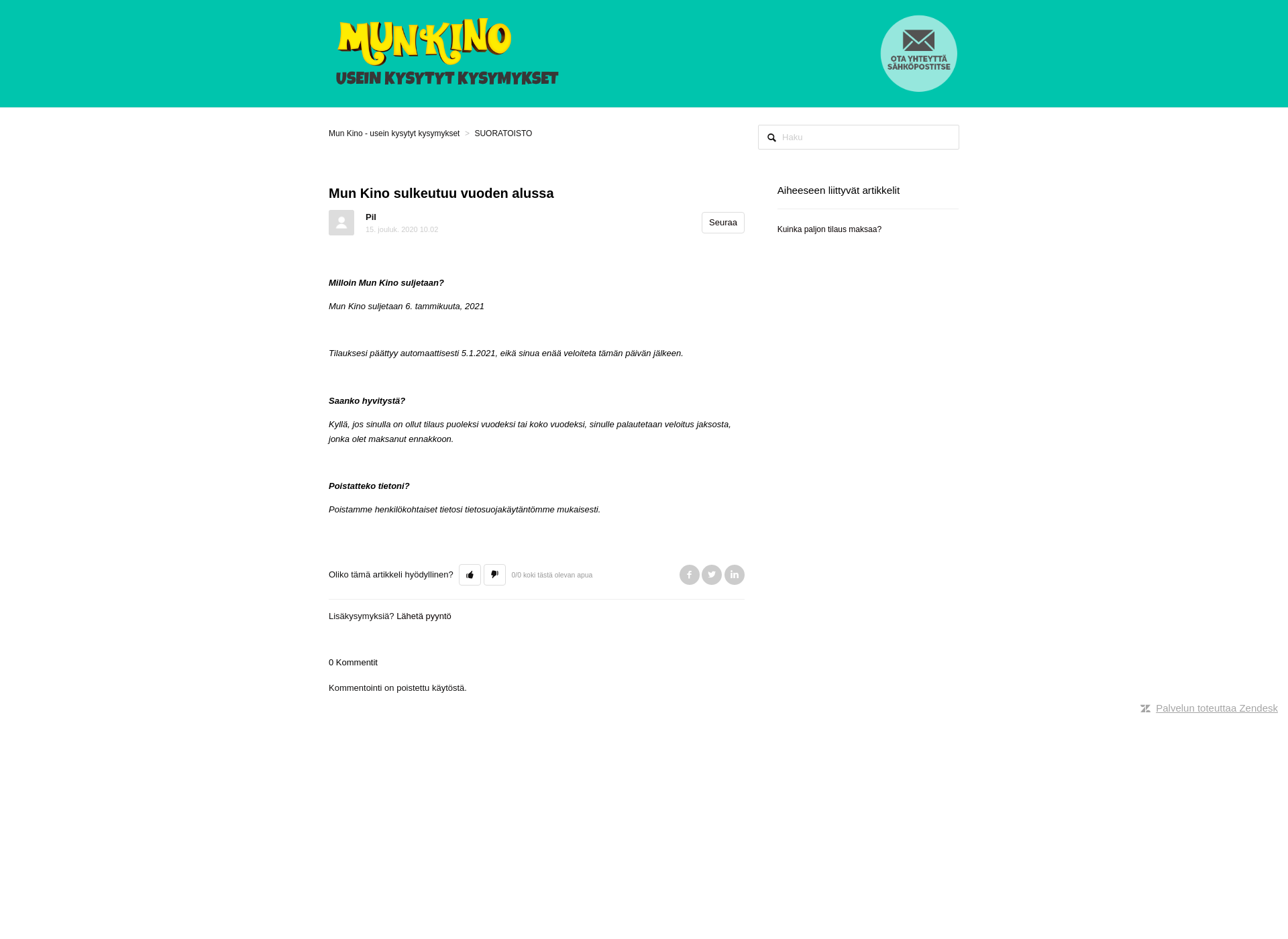 Screenshot for munkino.fi