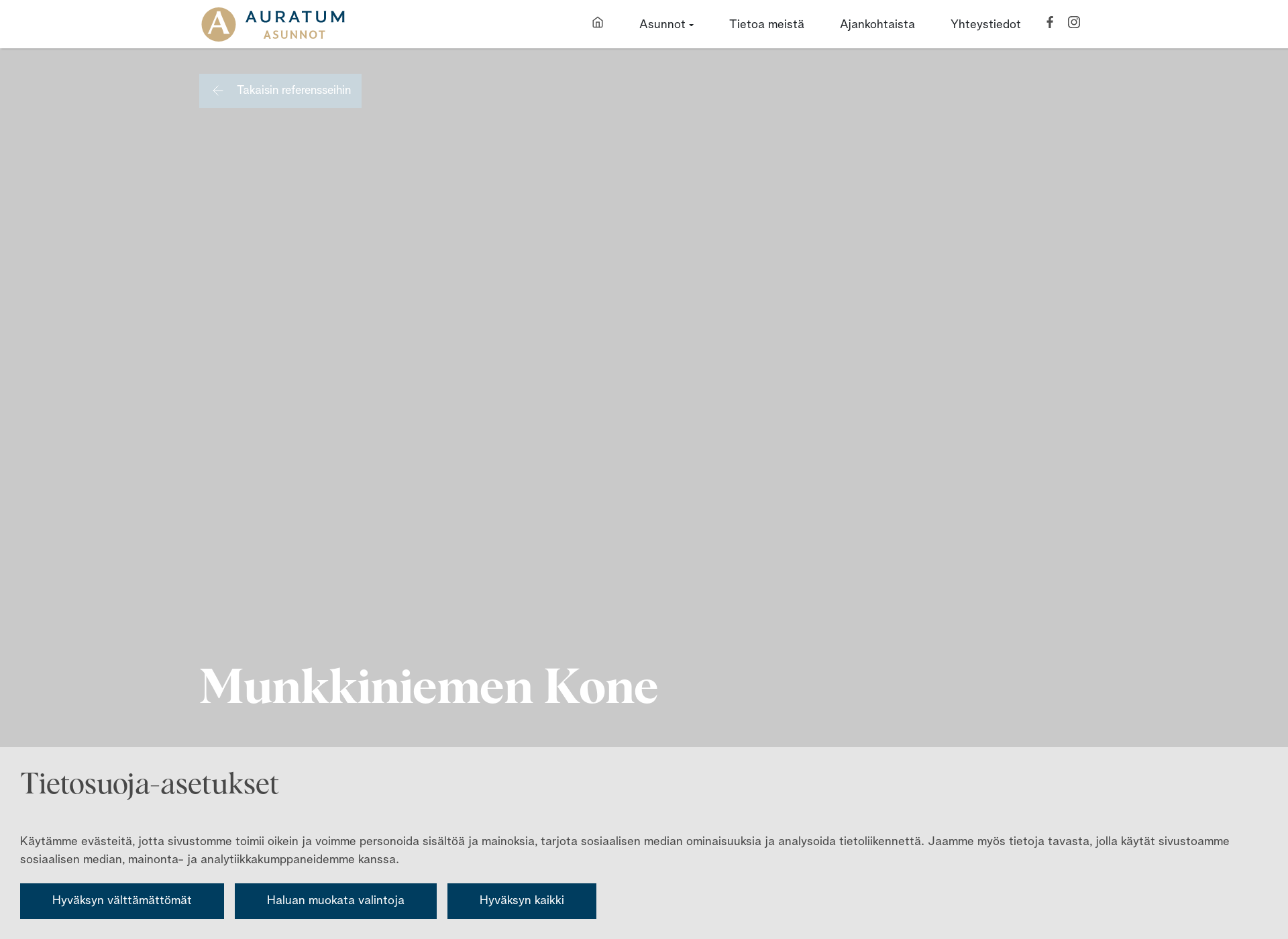 Skärmdump för munkkiniemenkone.fi
