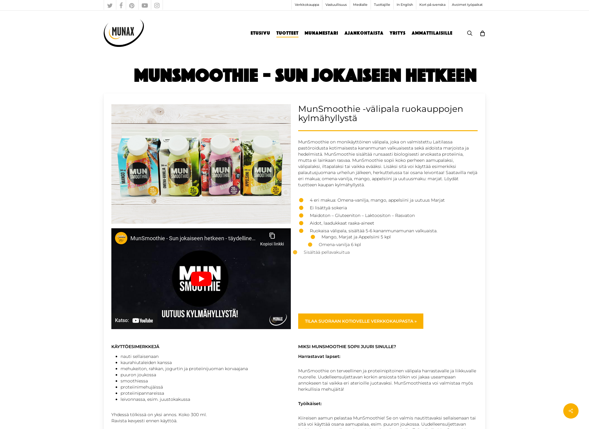 Screenshot for munsmoothie.fi