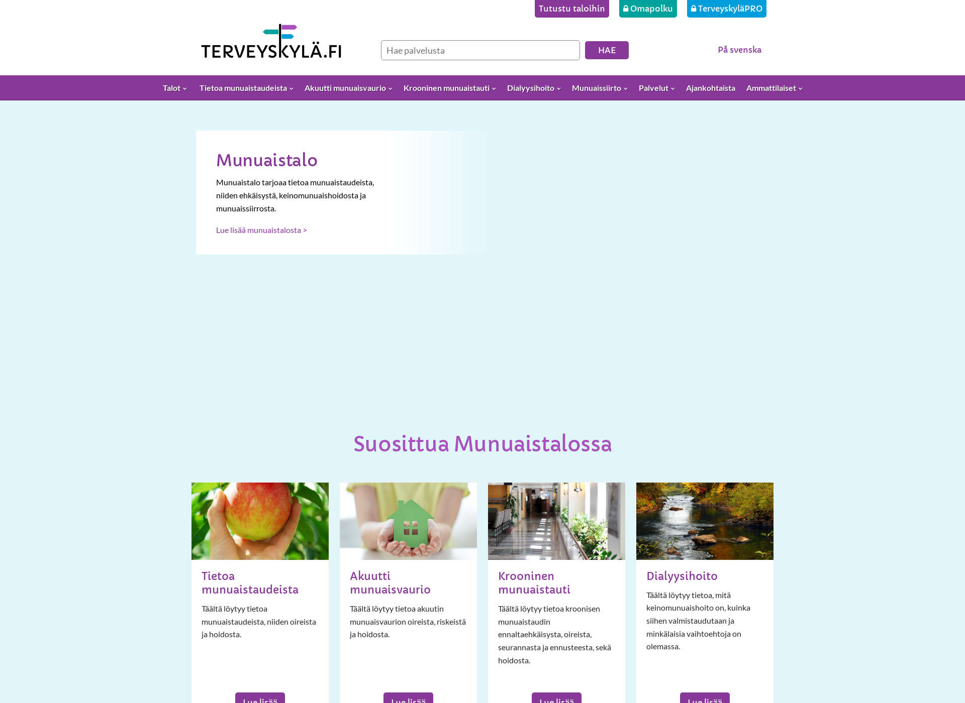 Screenshot for munuaistalo.fi