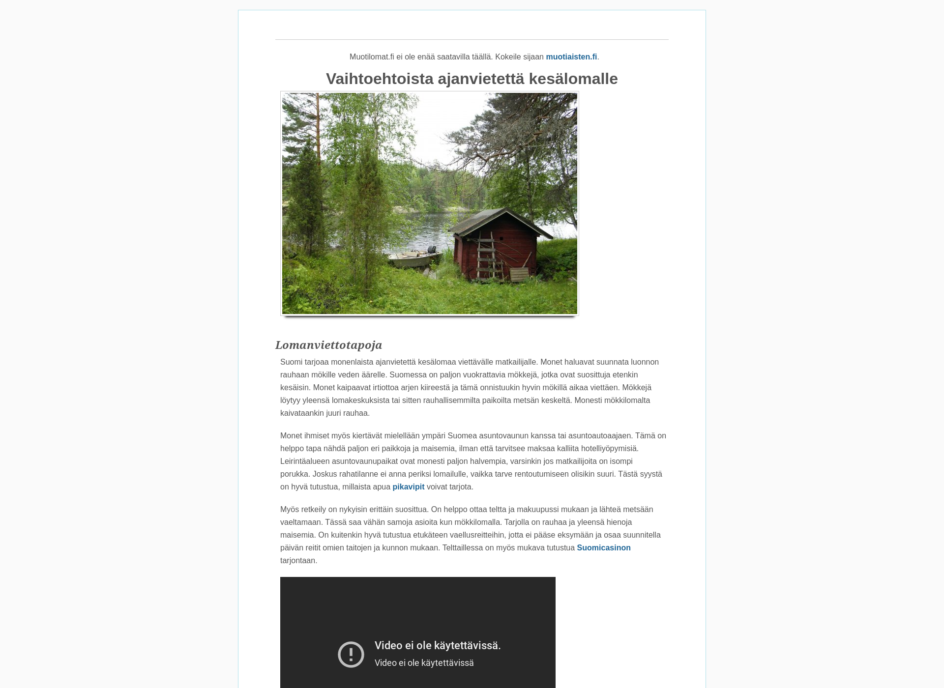Screenshot for muotilomat.fi