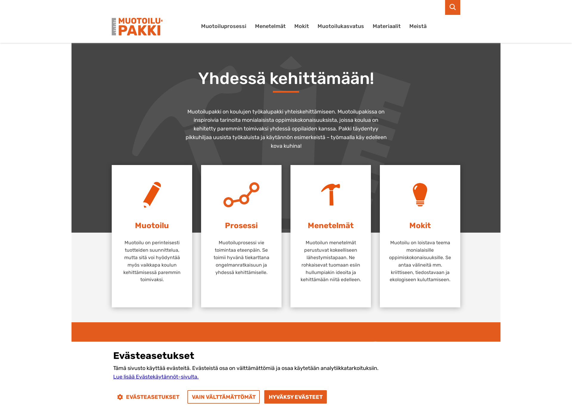 Screenshot for muotoilupakki.fi