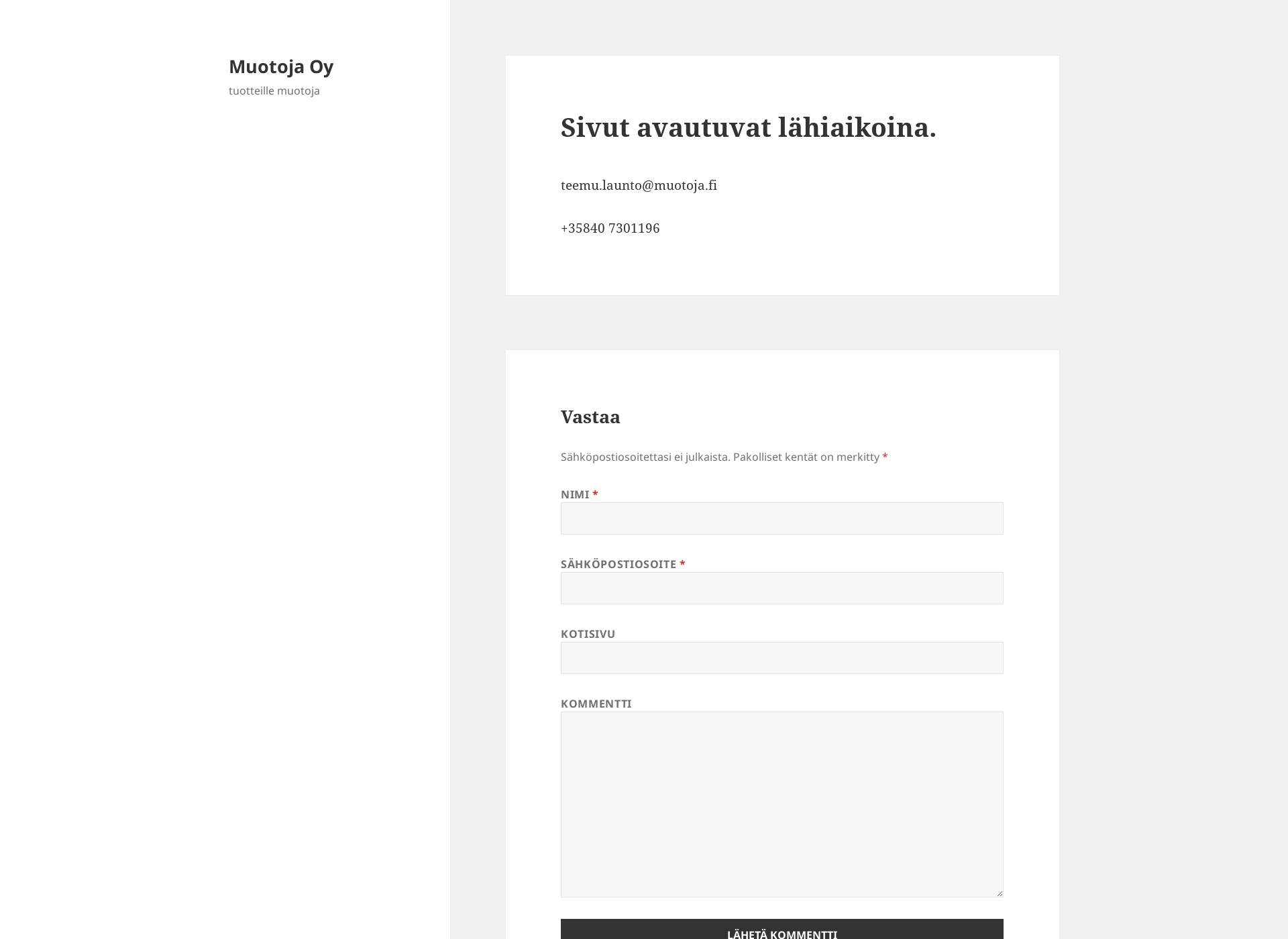 Screenshot for muotoja.fi