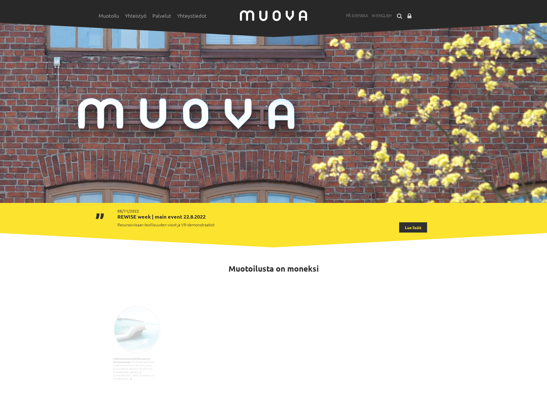 Skärmdump för muova.fi