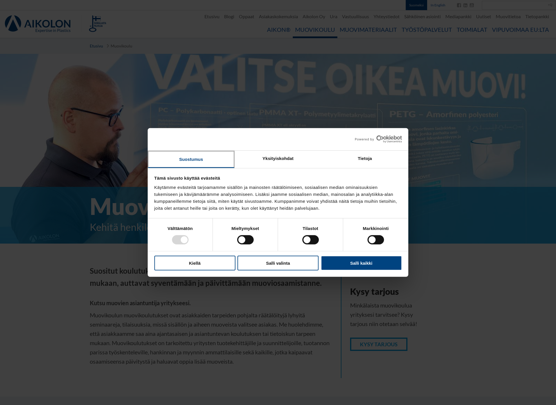 Skärmdump för muovikoulu.fi