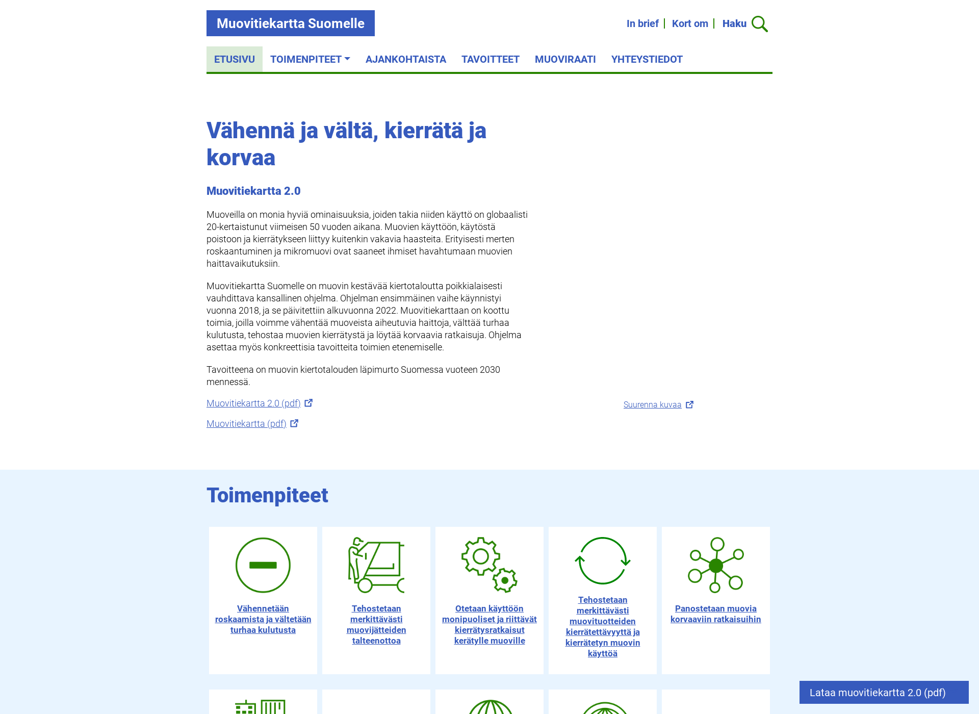 Skärmdump för muovitiekartta.fi