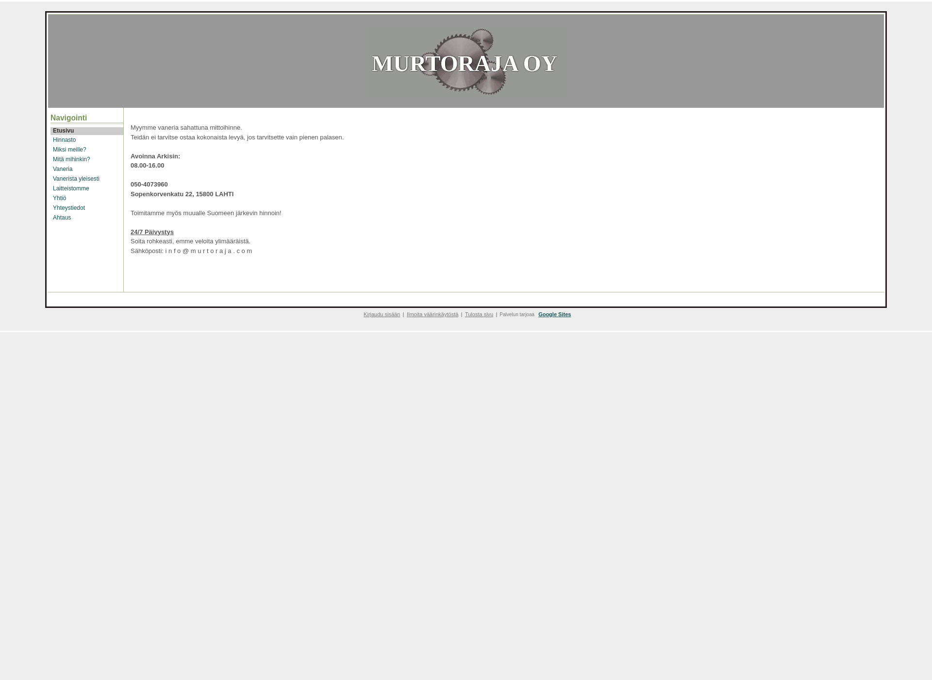 Skärmdump för murtoraja.com