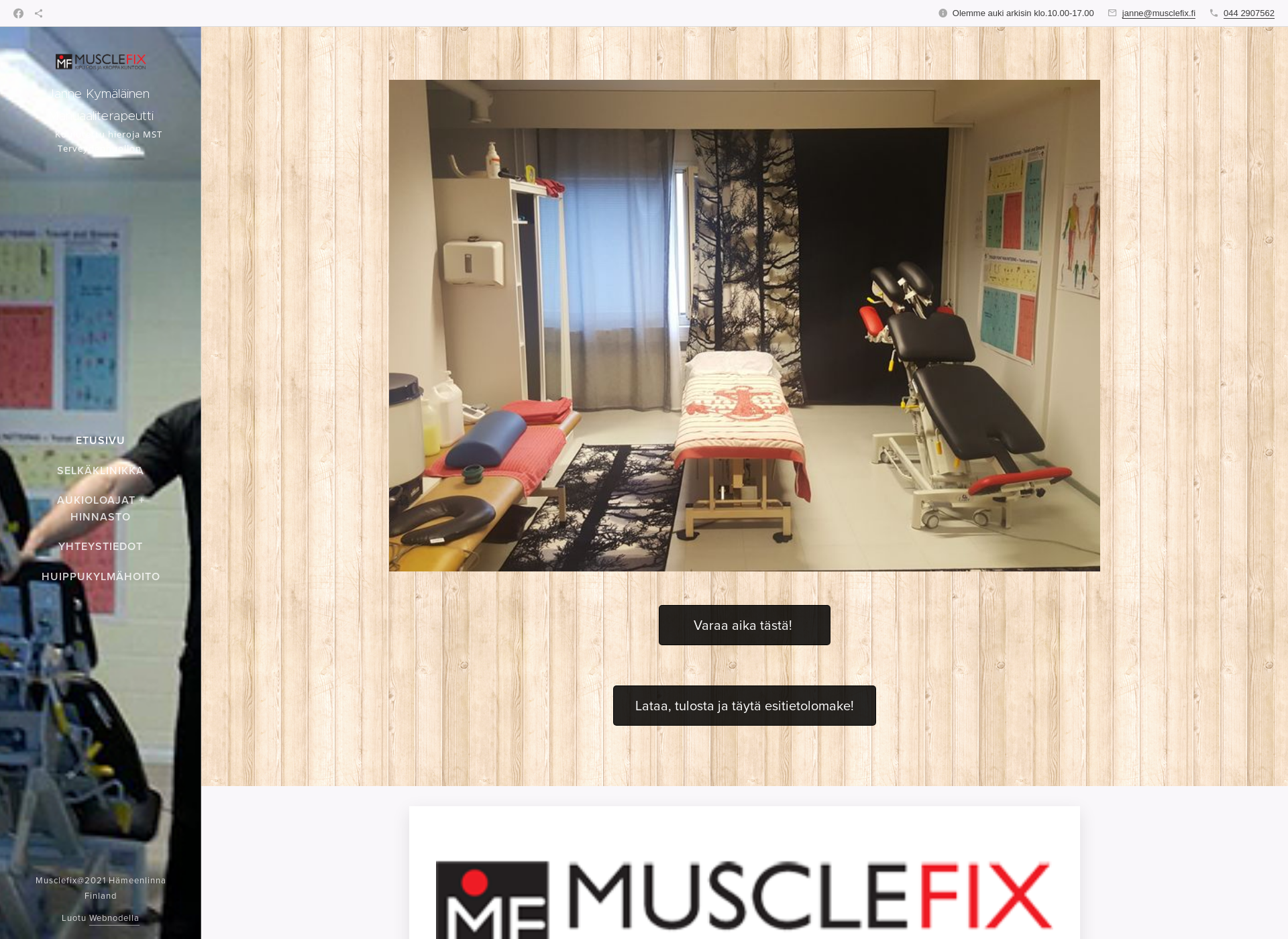 Screenshot for musclefix.fi