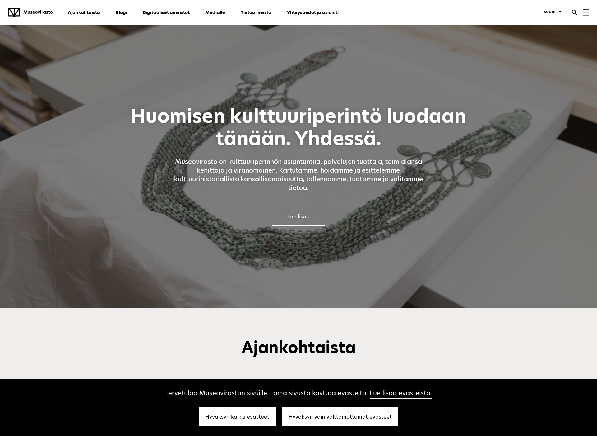 Skärmdump för museiverket.fi