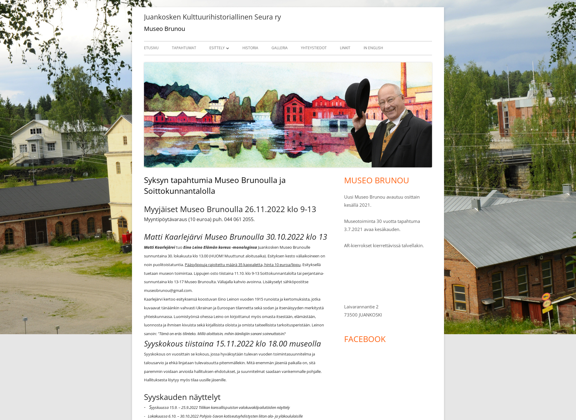 Skärmdump för museobrunou.fi