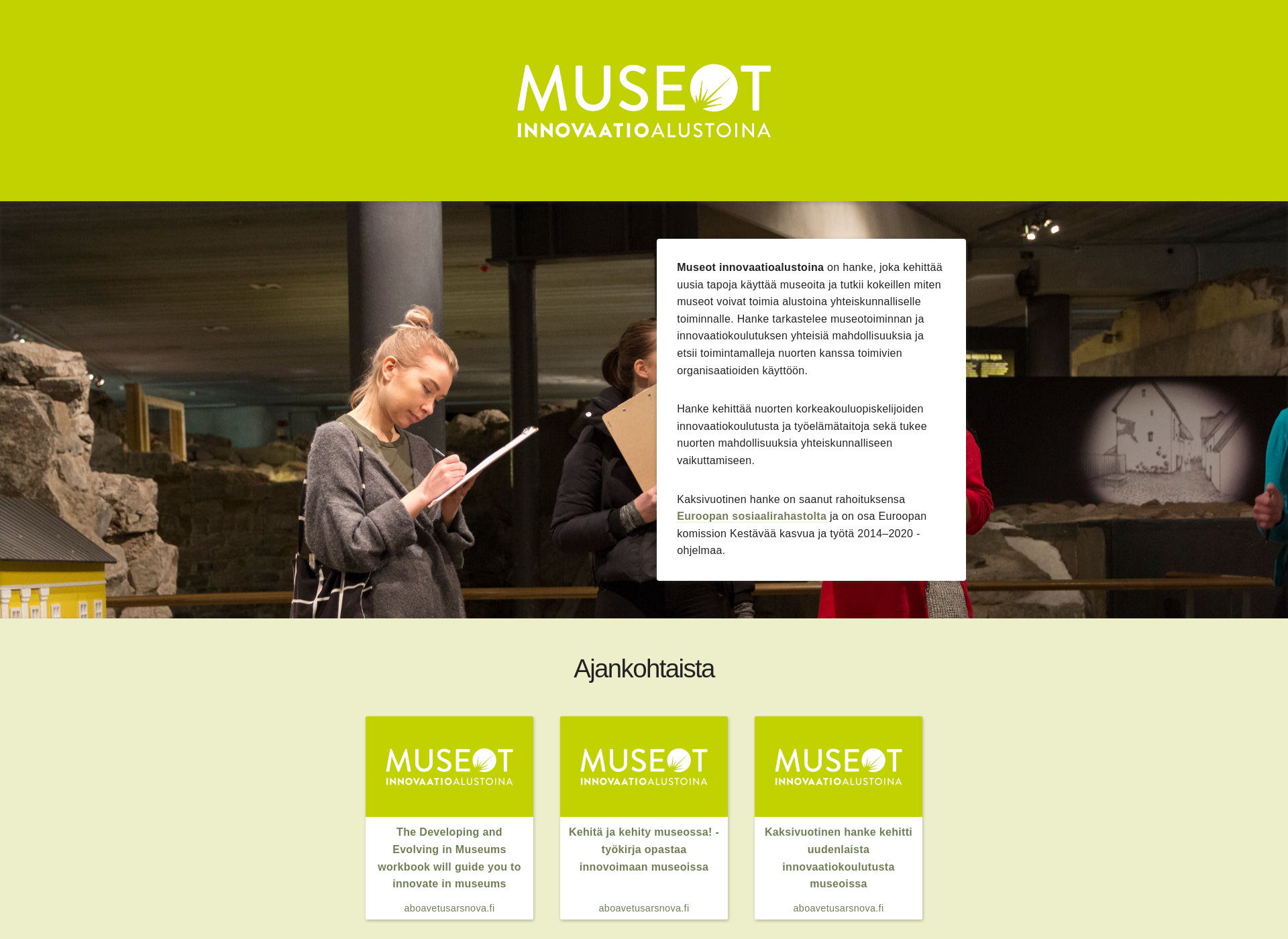 Skärmdump för museoinno.fi