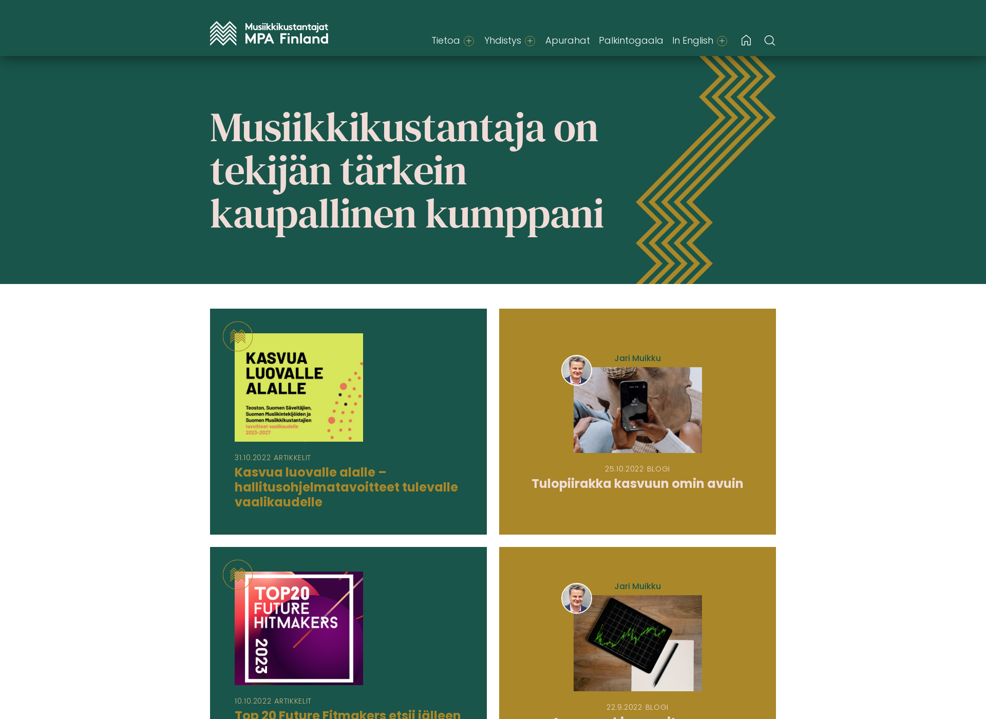 Skärmdump för musicpublishers.fi
