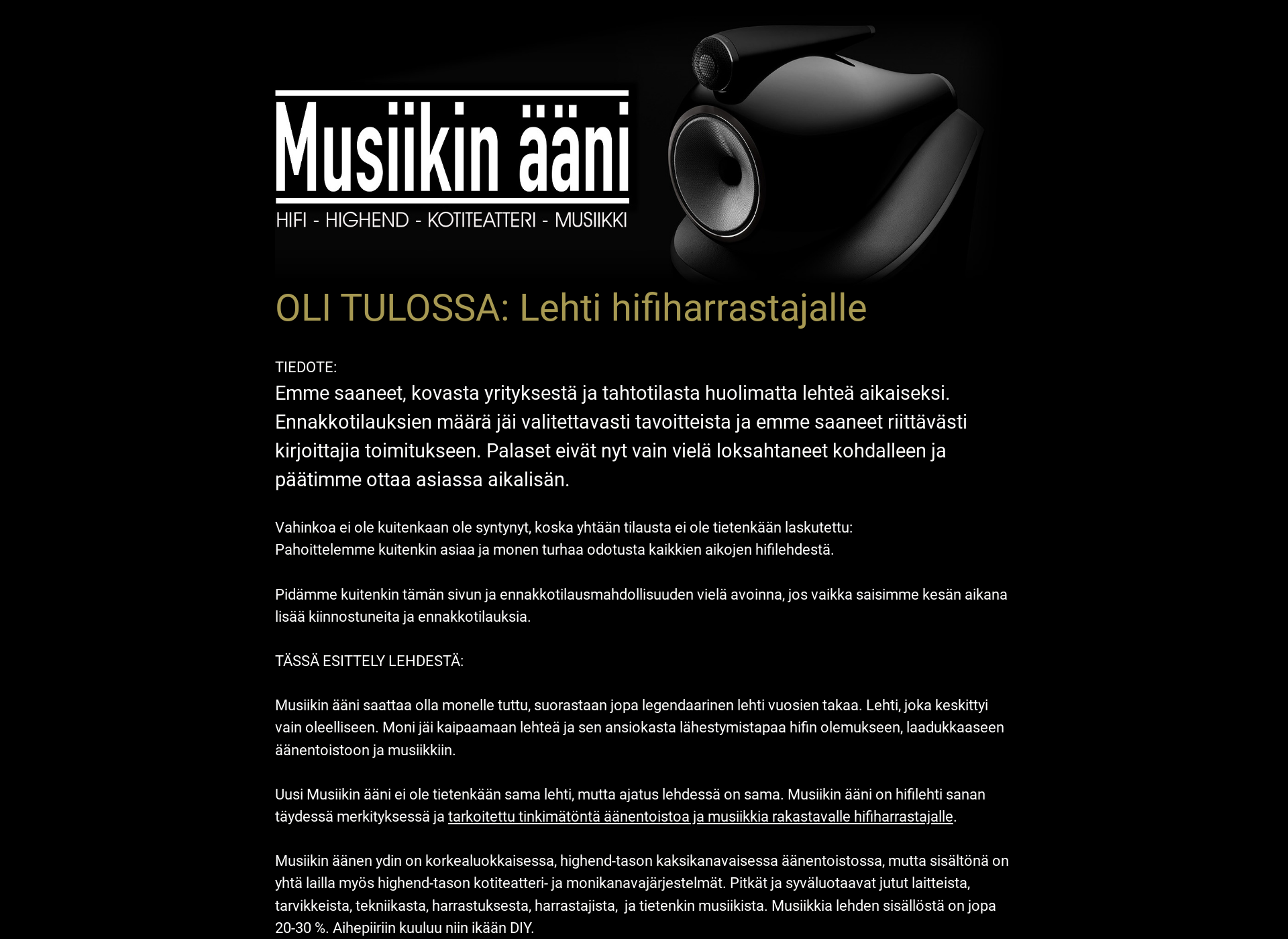 Screenshot for musiikinaani.fi