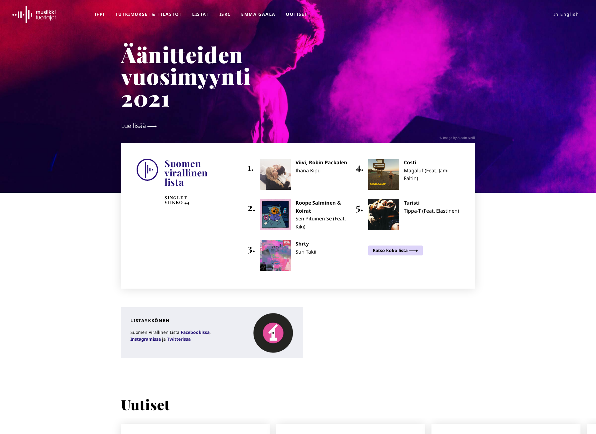 Screenshot for musiikintuottajat.fi