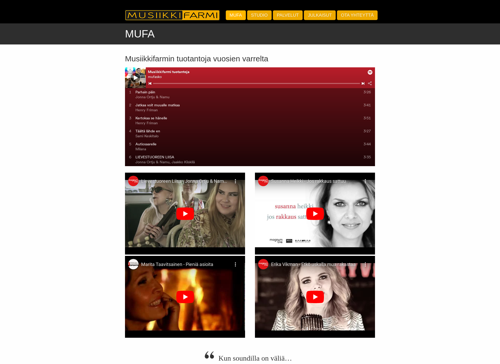 Screenshot for musiikkifarmi.fi