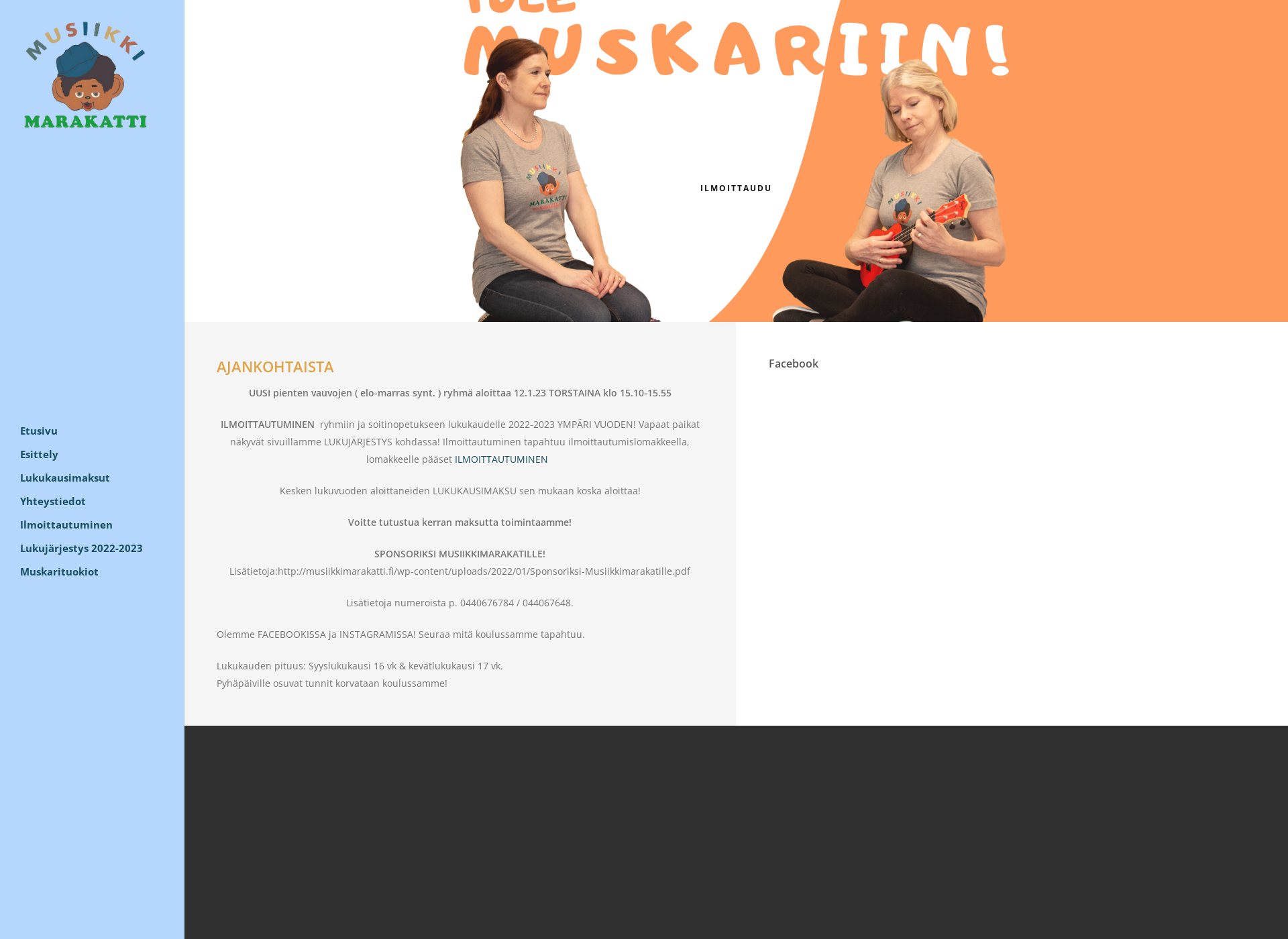 Skärmdump för musiikkimarakatti.fi