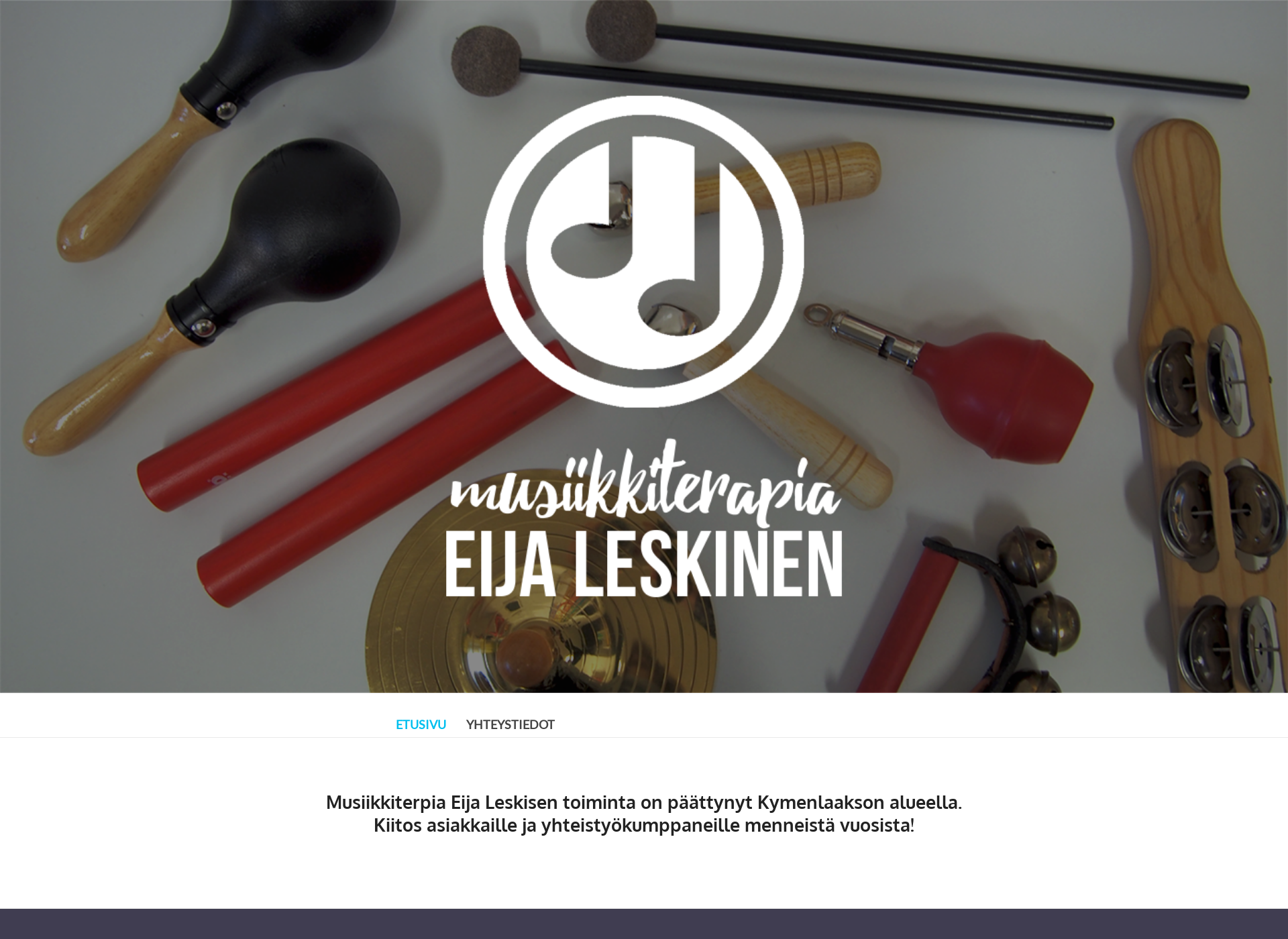 Skärmdump för musiikkiterapiaa.fi