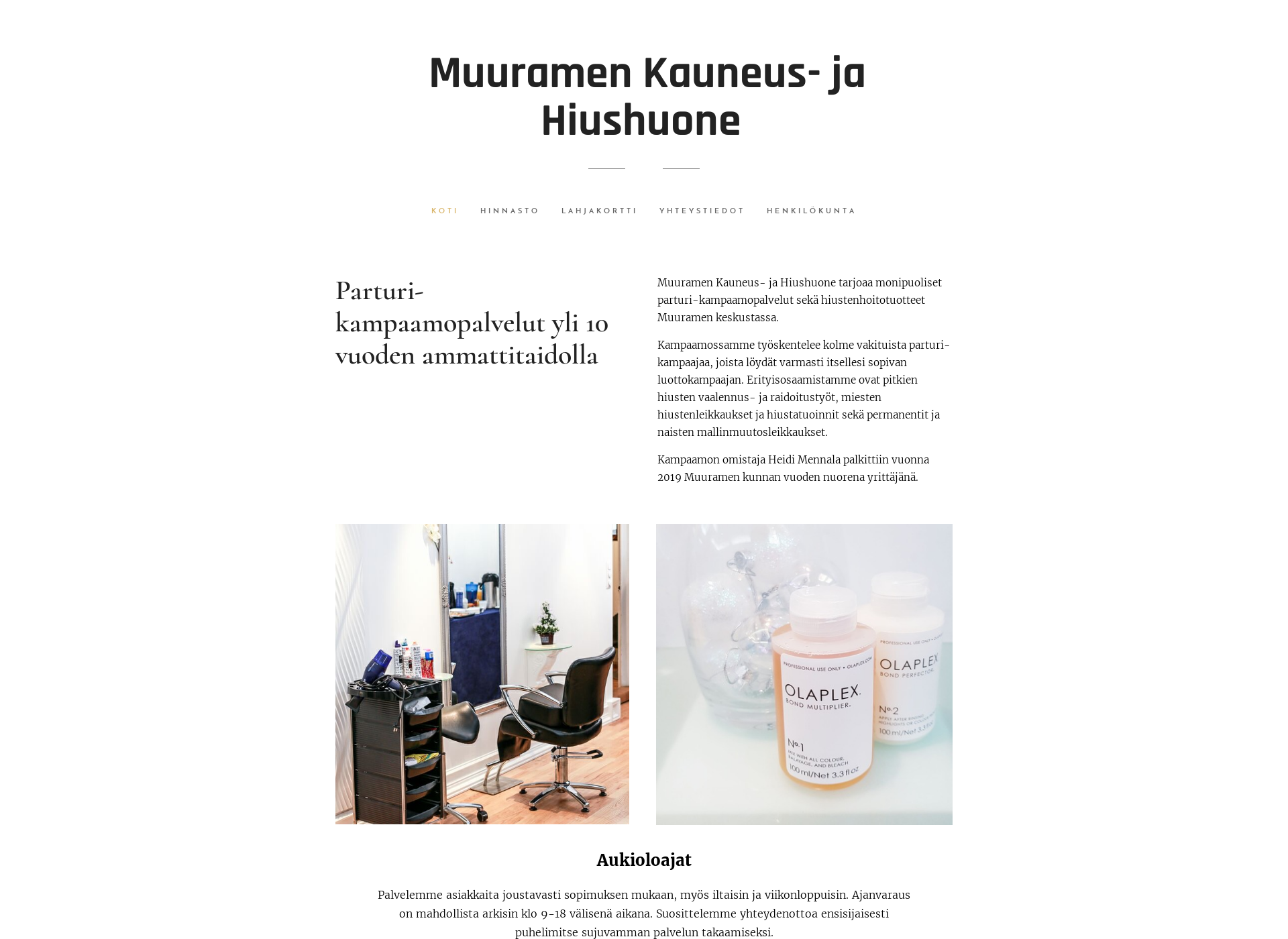 Screenshot for muuramenkauneusjahiushuone.fi