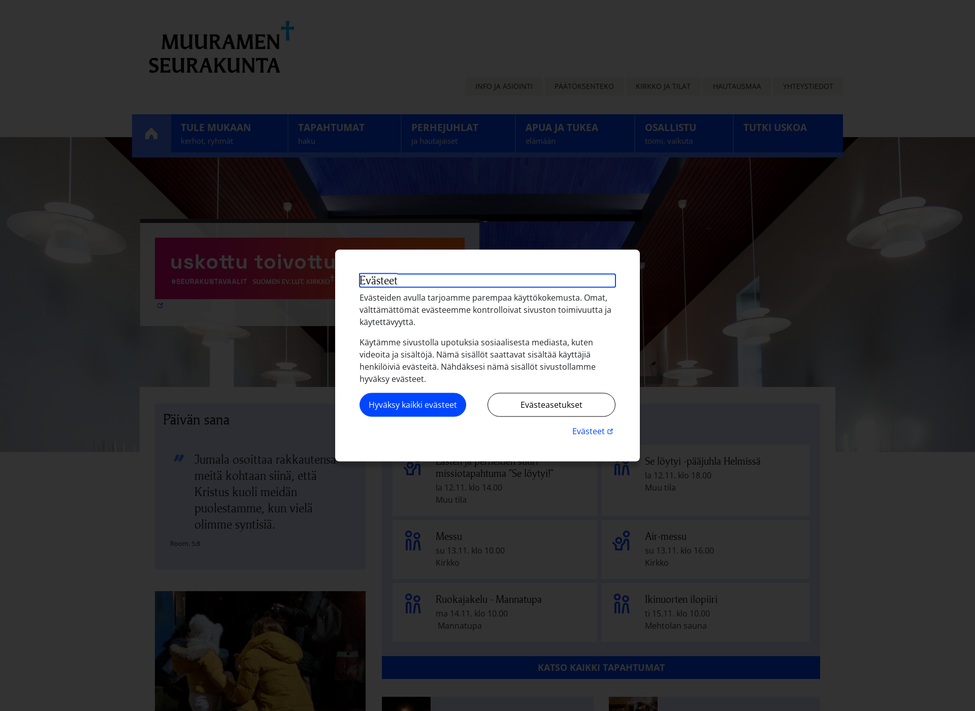 Screenshot for muuramenseurakunta.fi