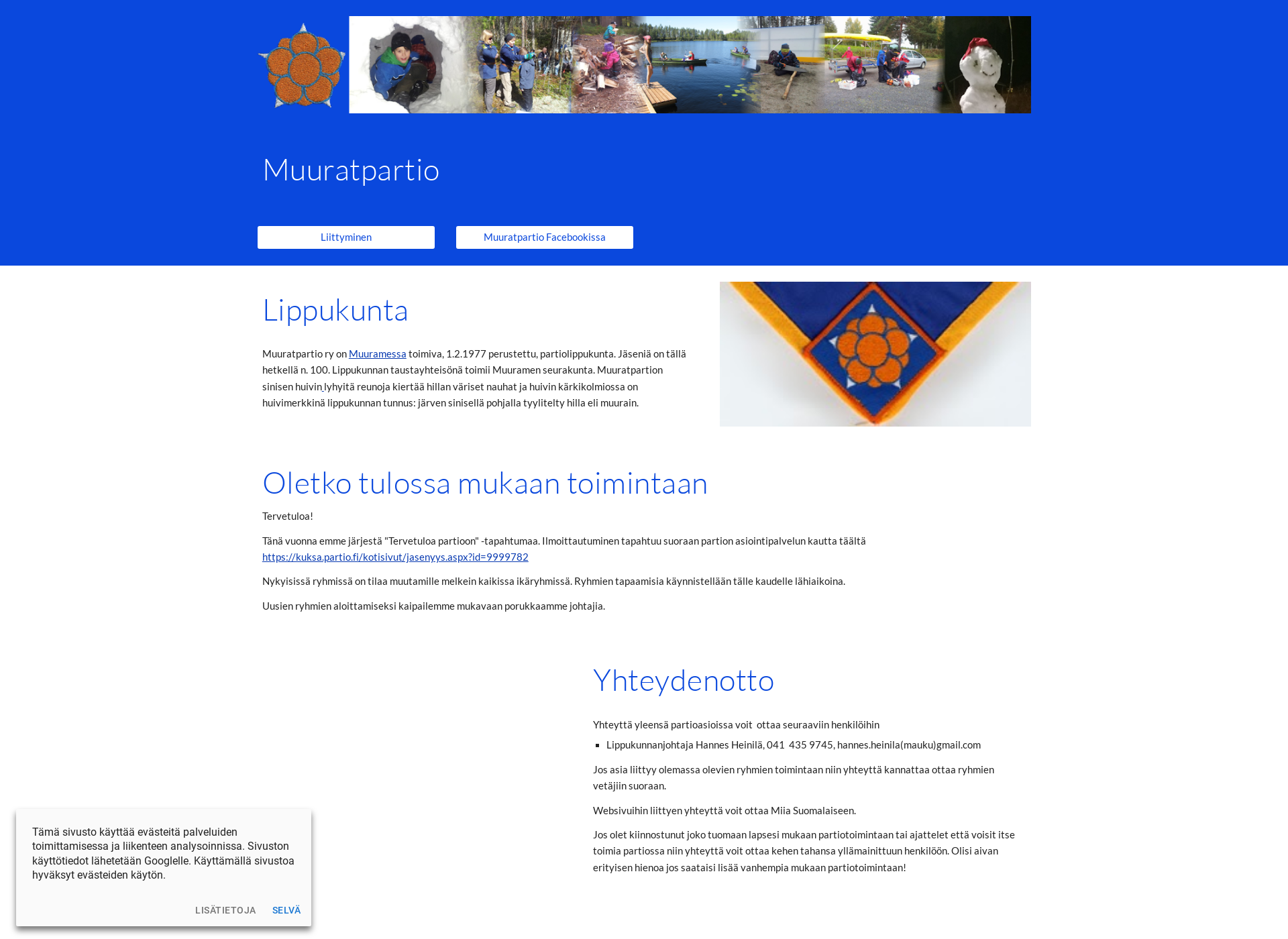 Skärmdump för muuratpartio.fi