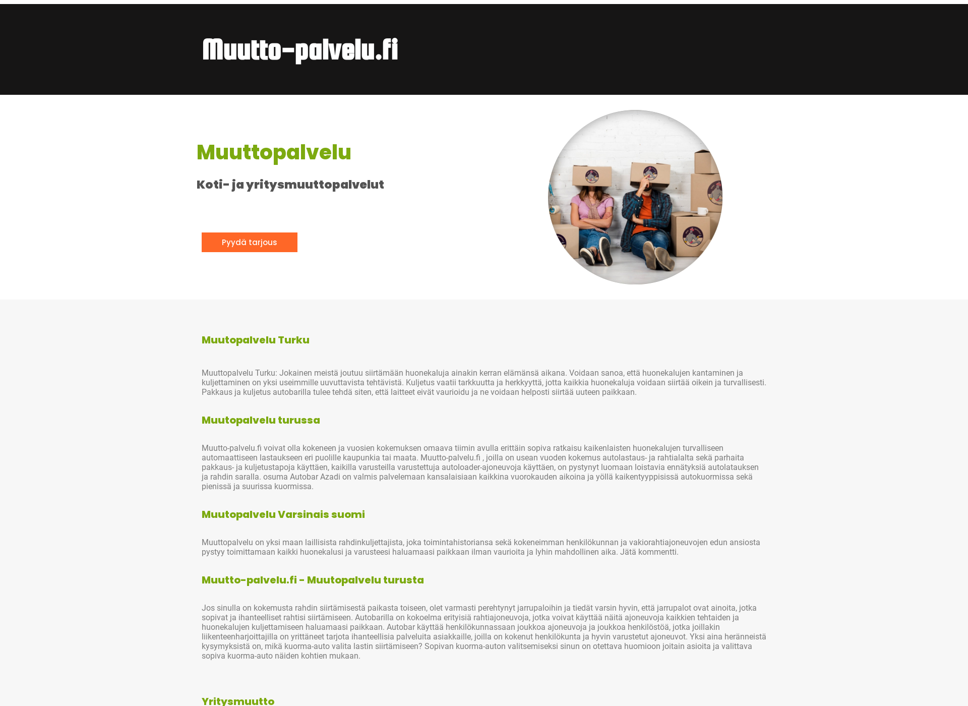 Screenshot for muutto-palvelu.fi