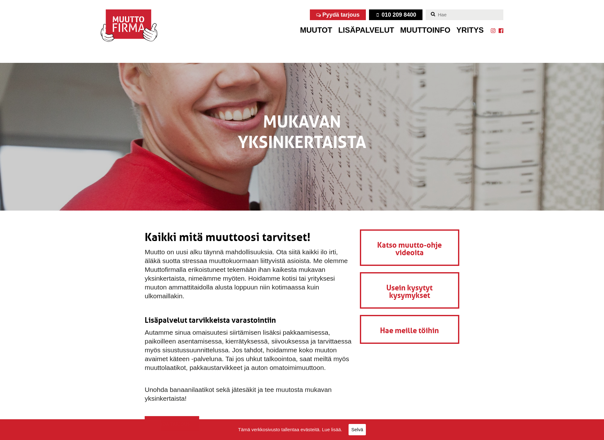 Skärmdump för muuttofirma.fi