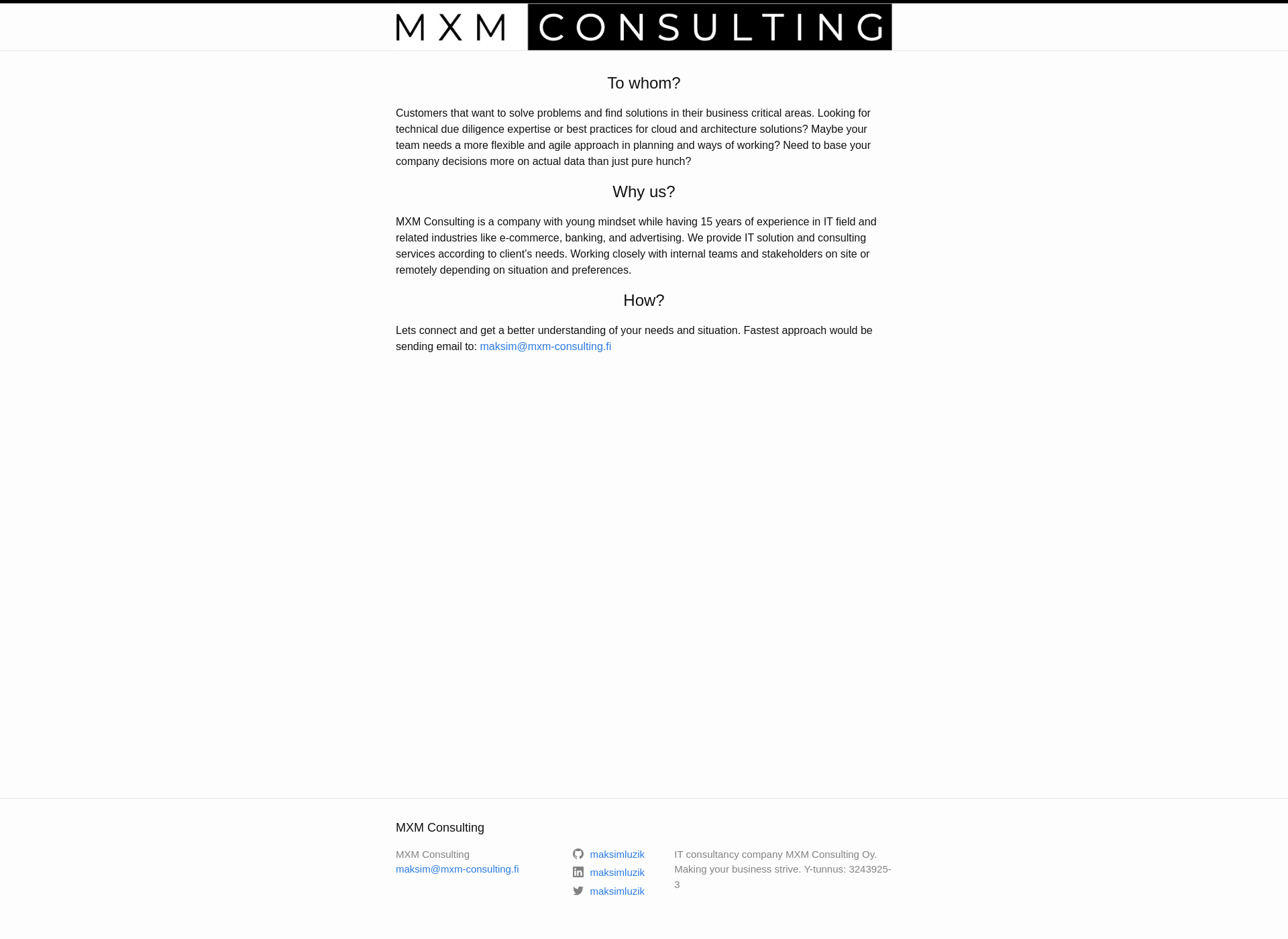 Skärmdump för mxm-consulting.fi