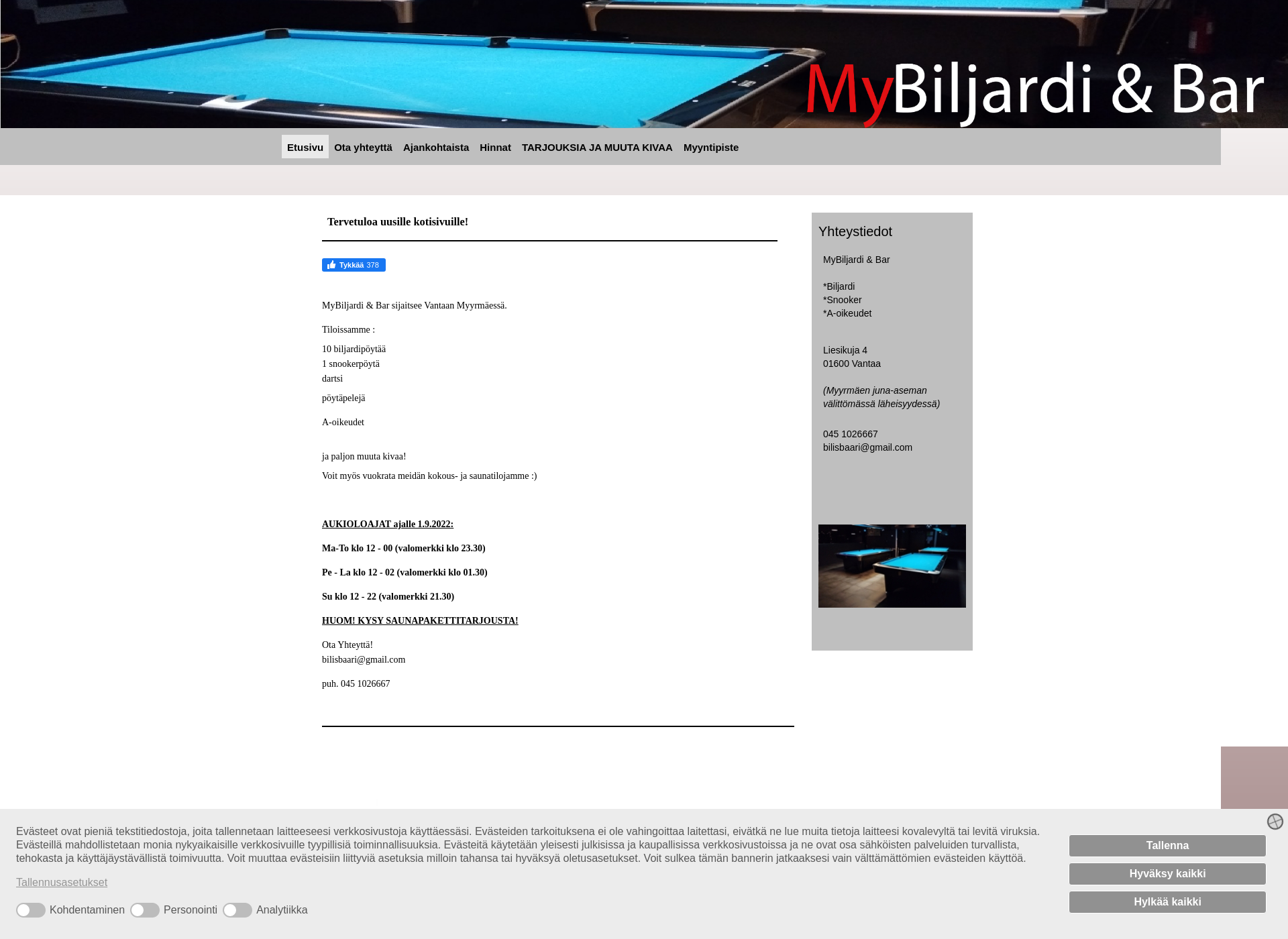Screenshot for mybiljardibar.fi