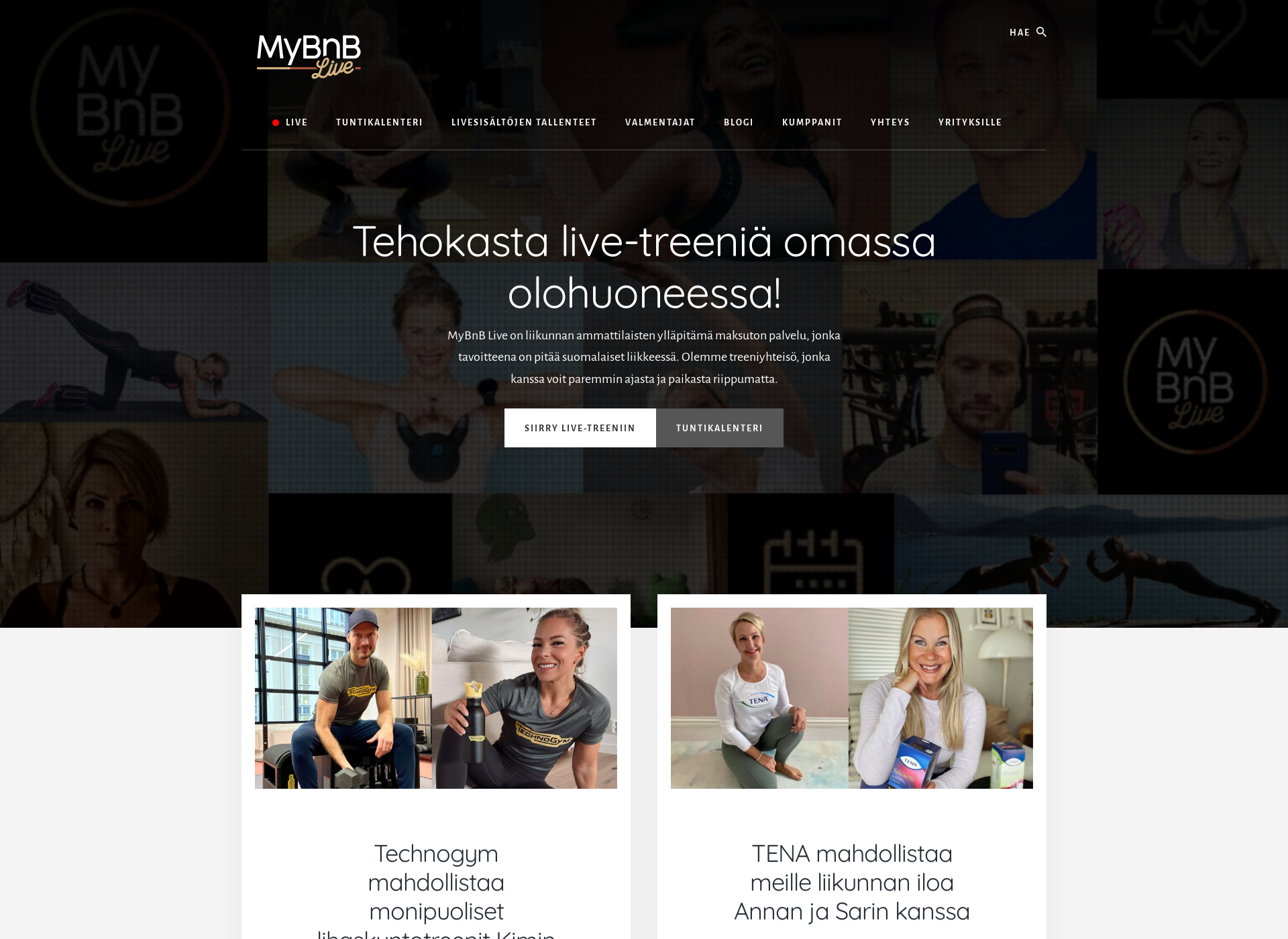 Näyttökuva mybnblive.fi