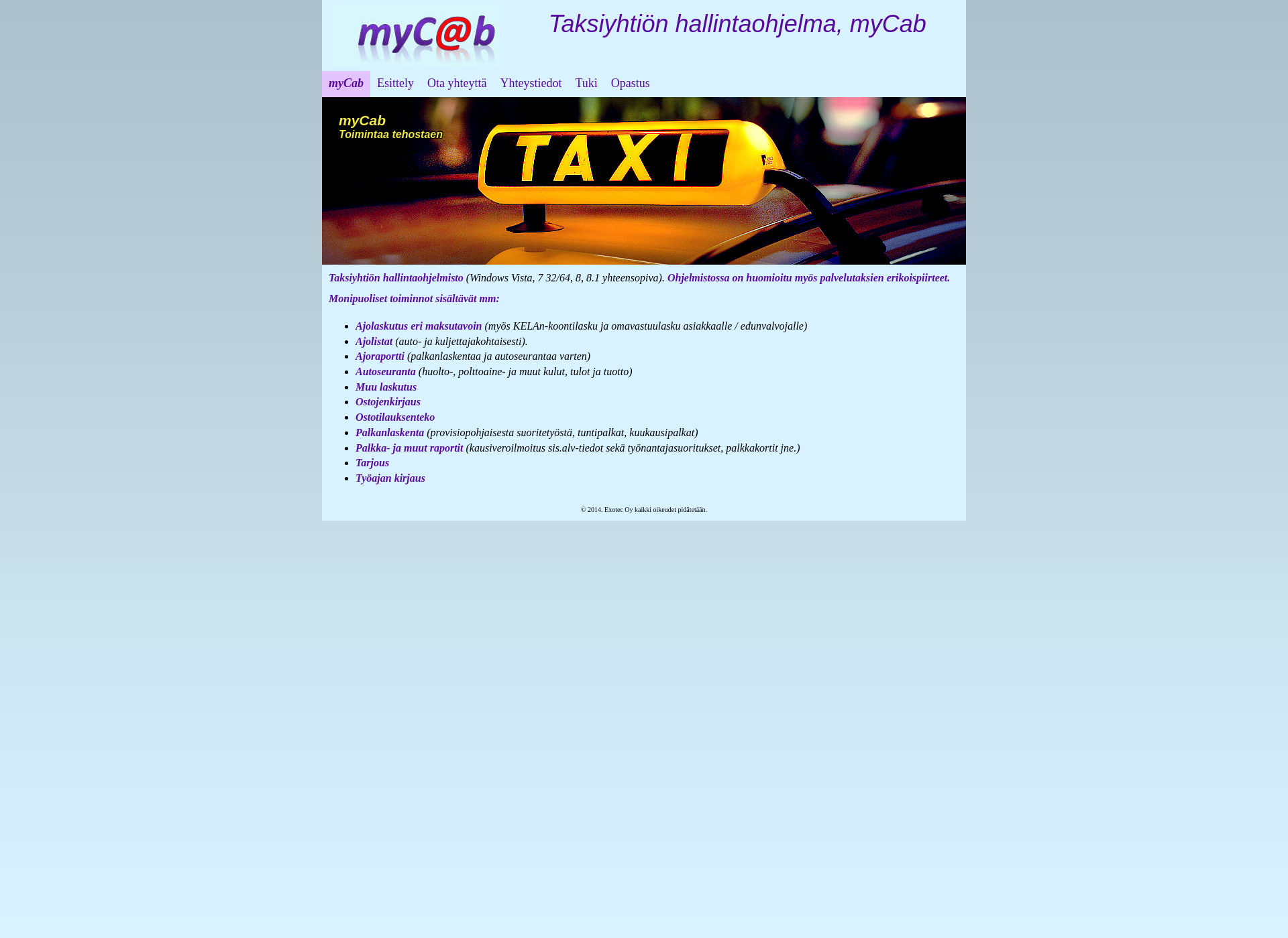Screenshot for mycab.fi