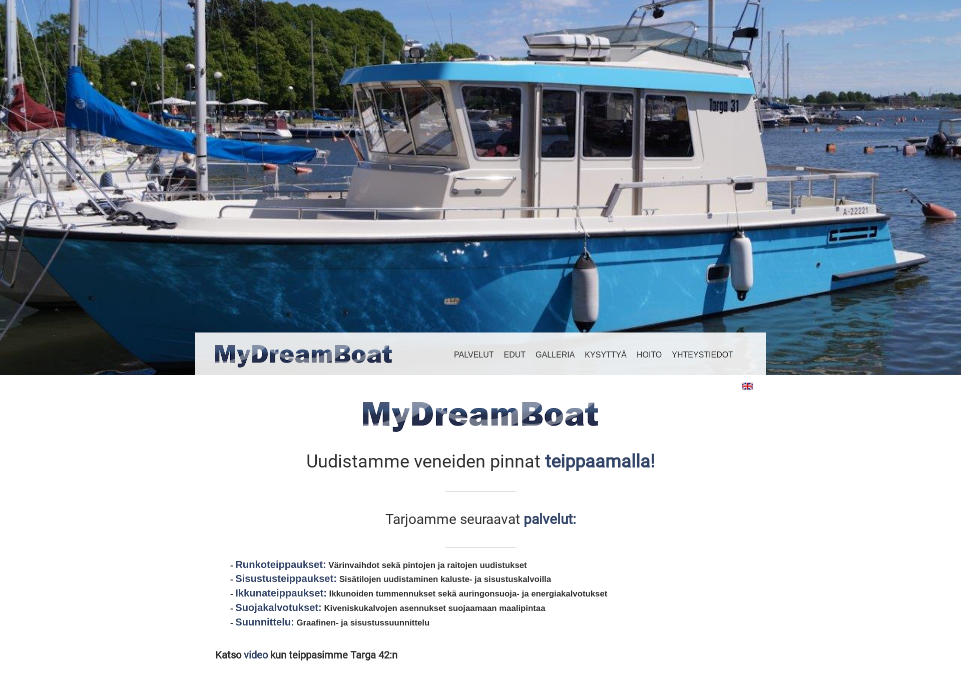 Näyttökuva mydreamboat.fi