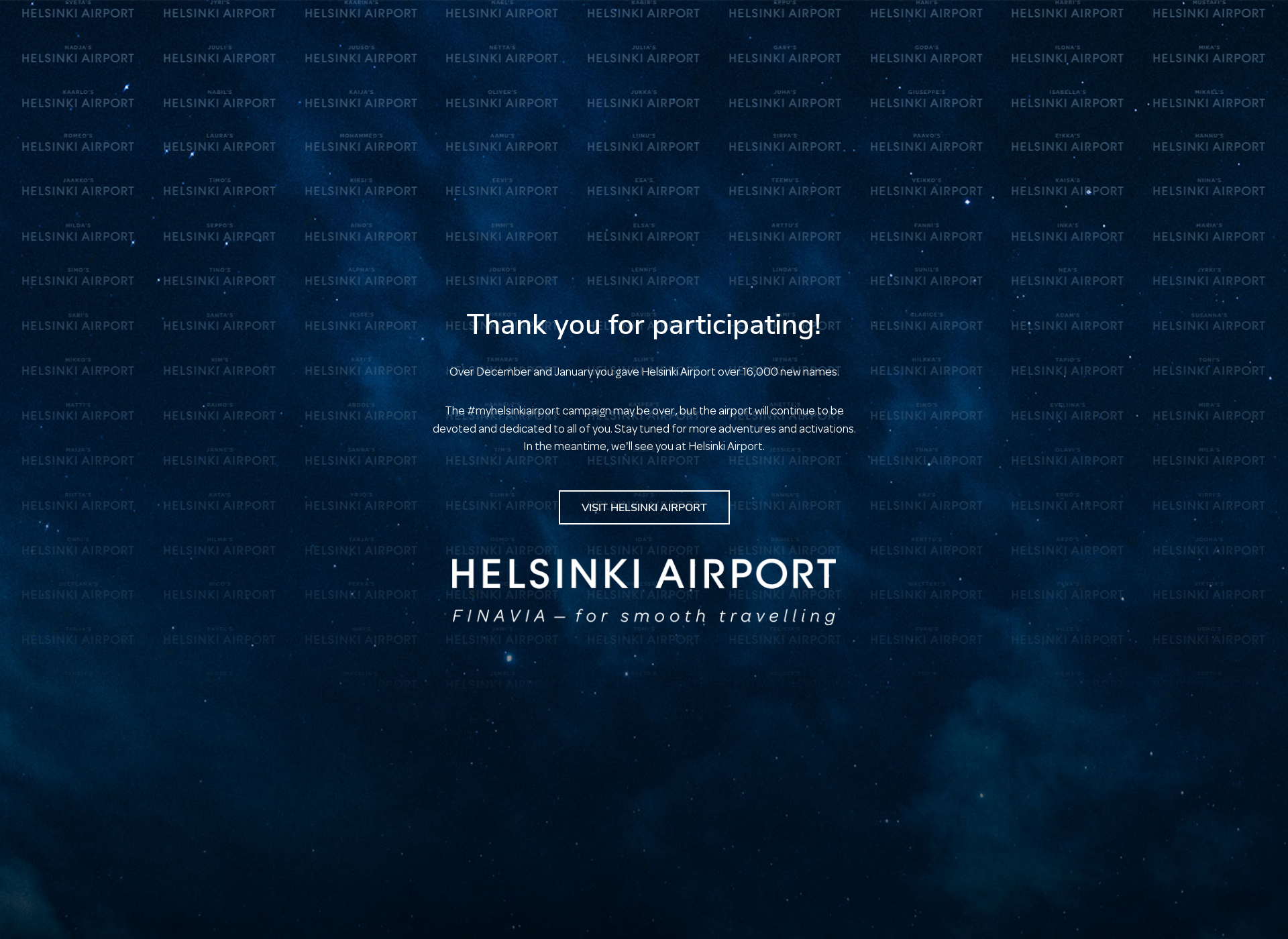 Skärmdump för myhelsinkiairport.fi