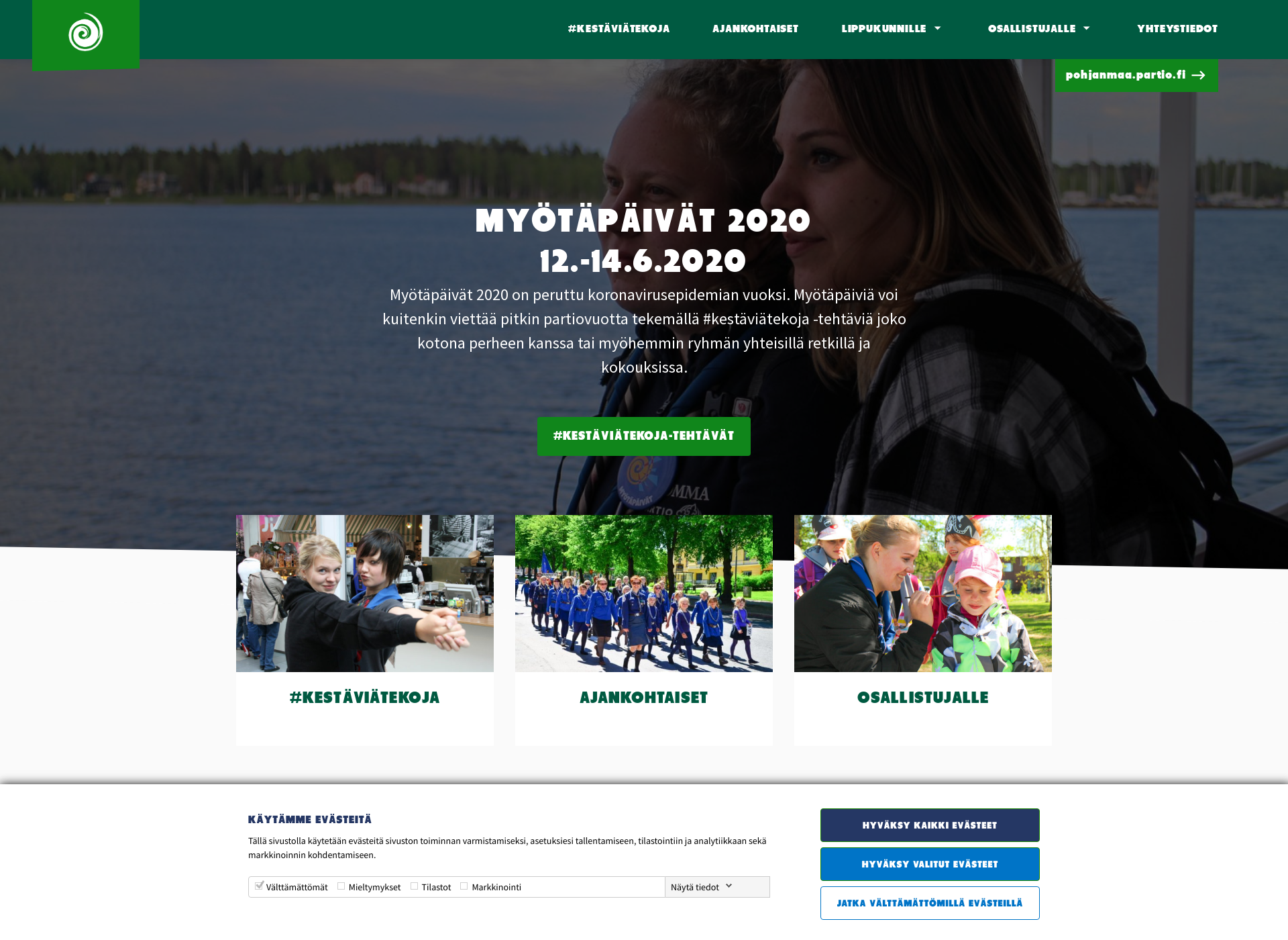 Skärmdump för myotapaivat.fi