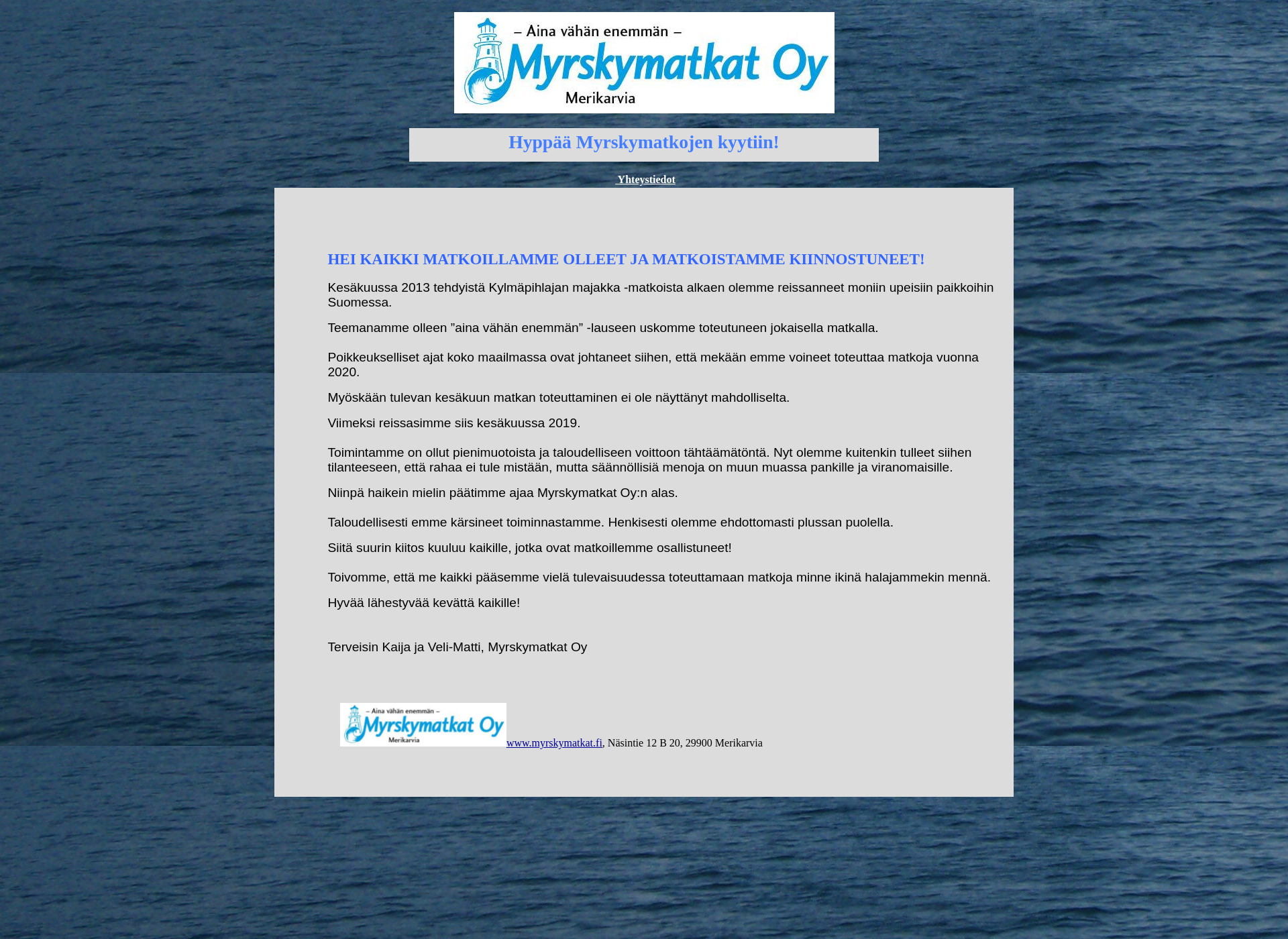 Screenshot for myrskymatkat.fi