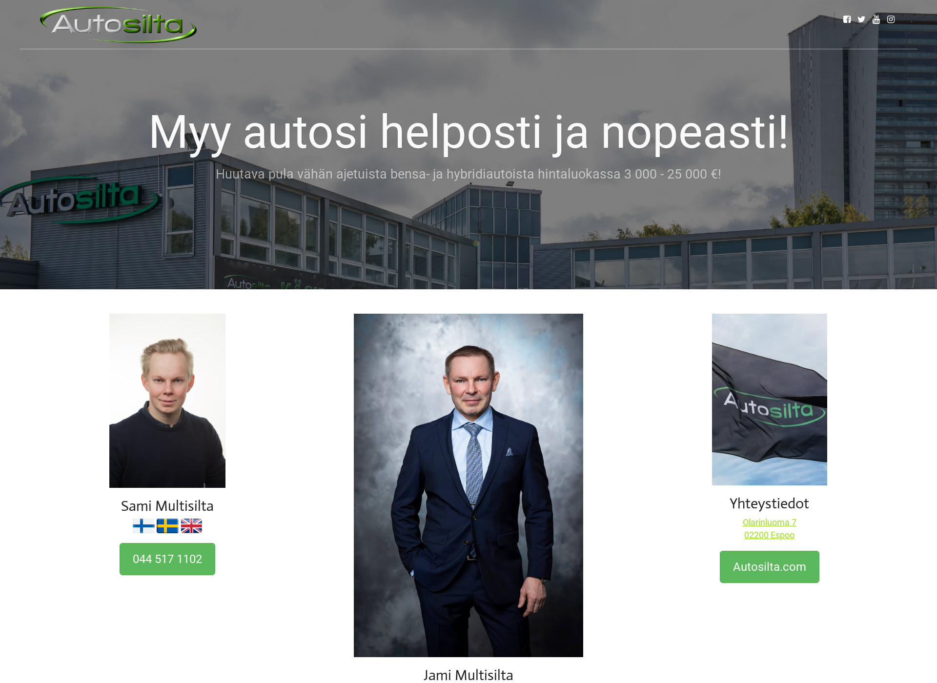 Skärmdump för myyautosi.fi
