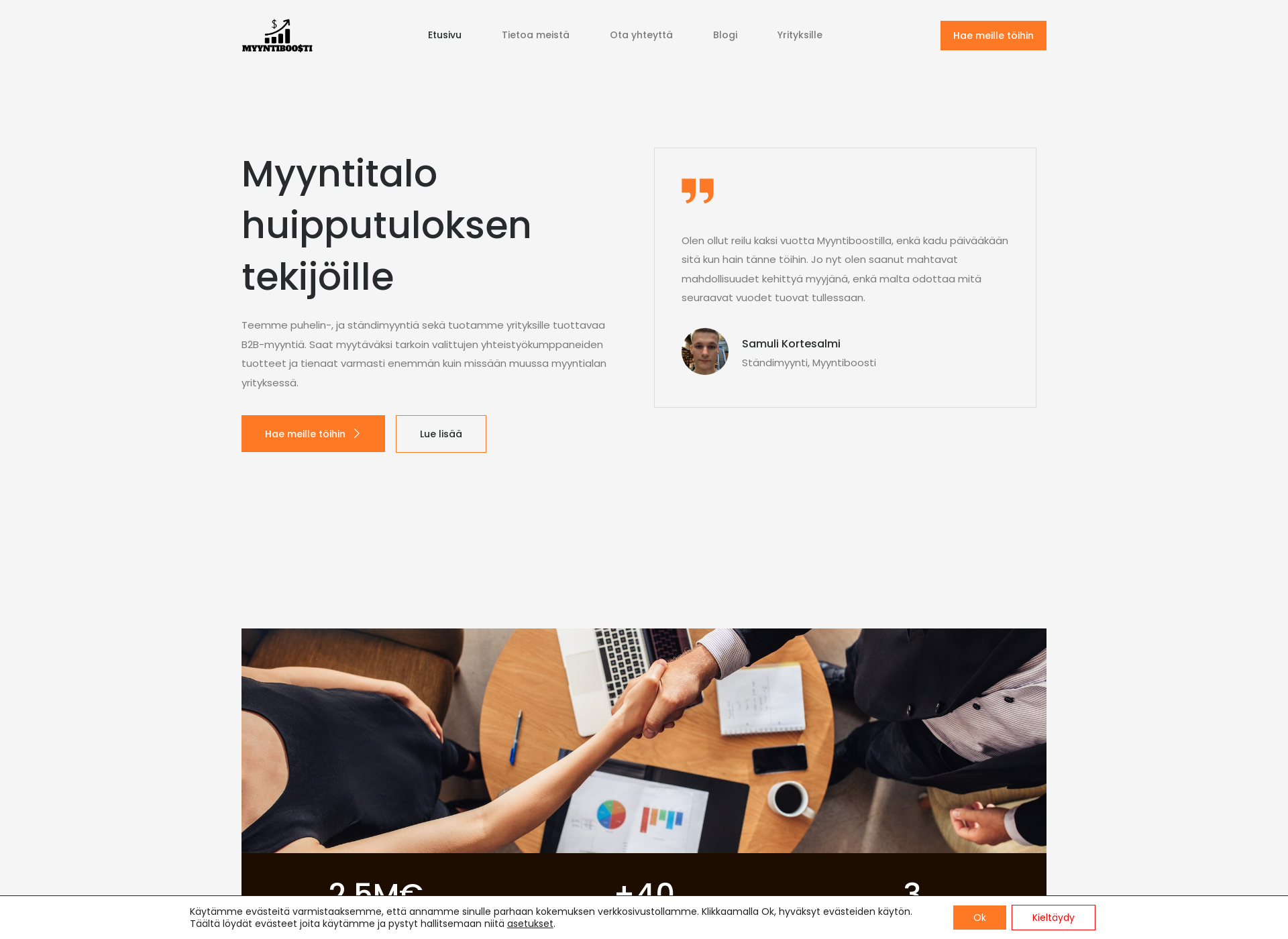 Skärmdump för myyntiboosti.fi