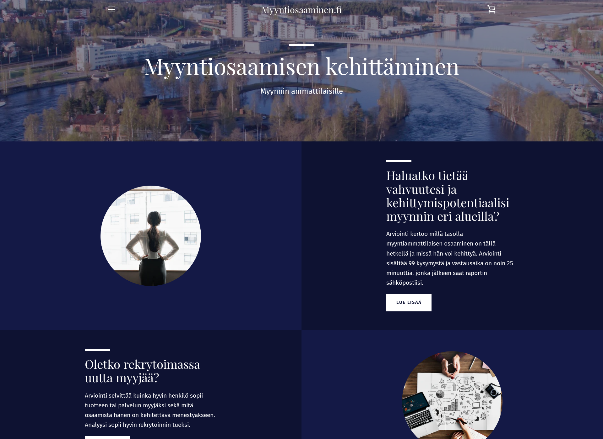 Skärmdump för myyntiosaaminen.fi
