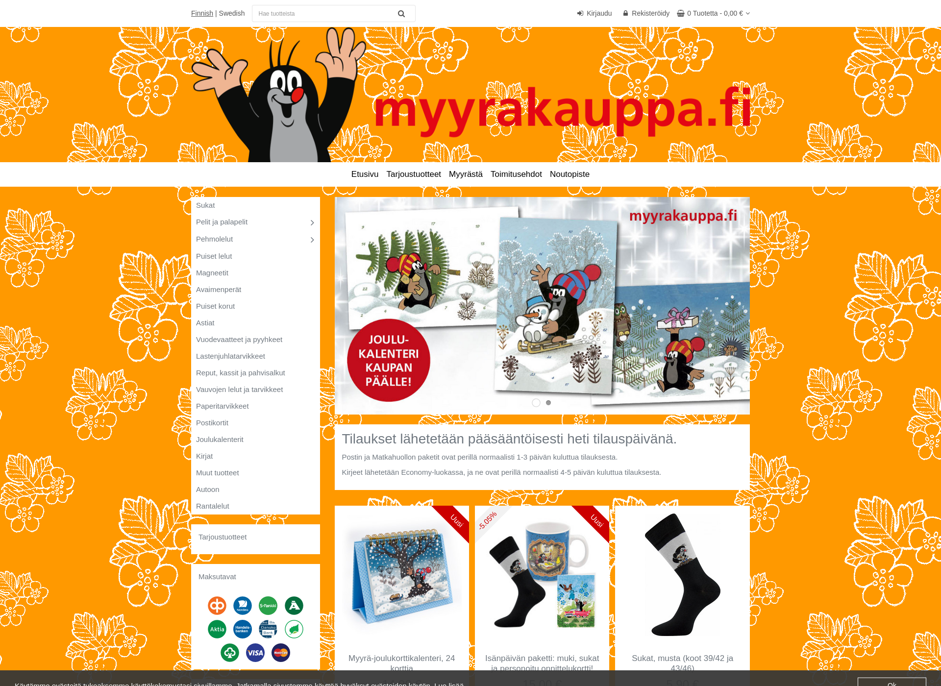 Skärmdump för myyrakauppa.fi