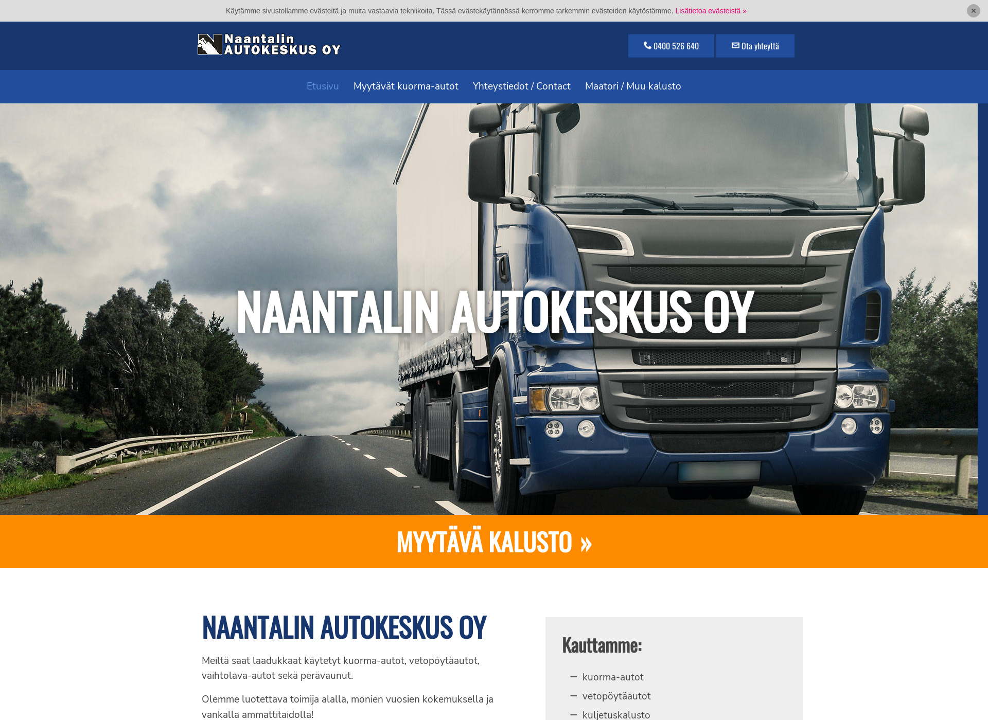 Skärmdump för naantalinautokeskus.fi