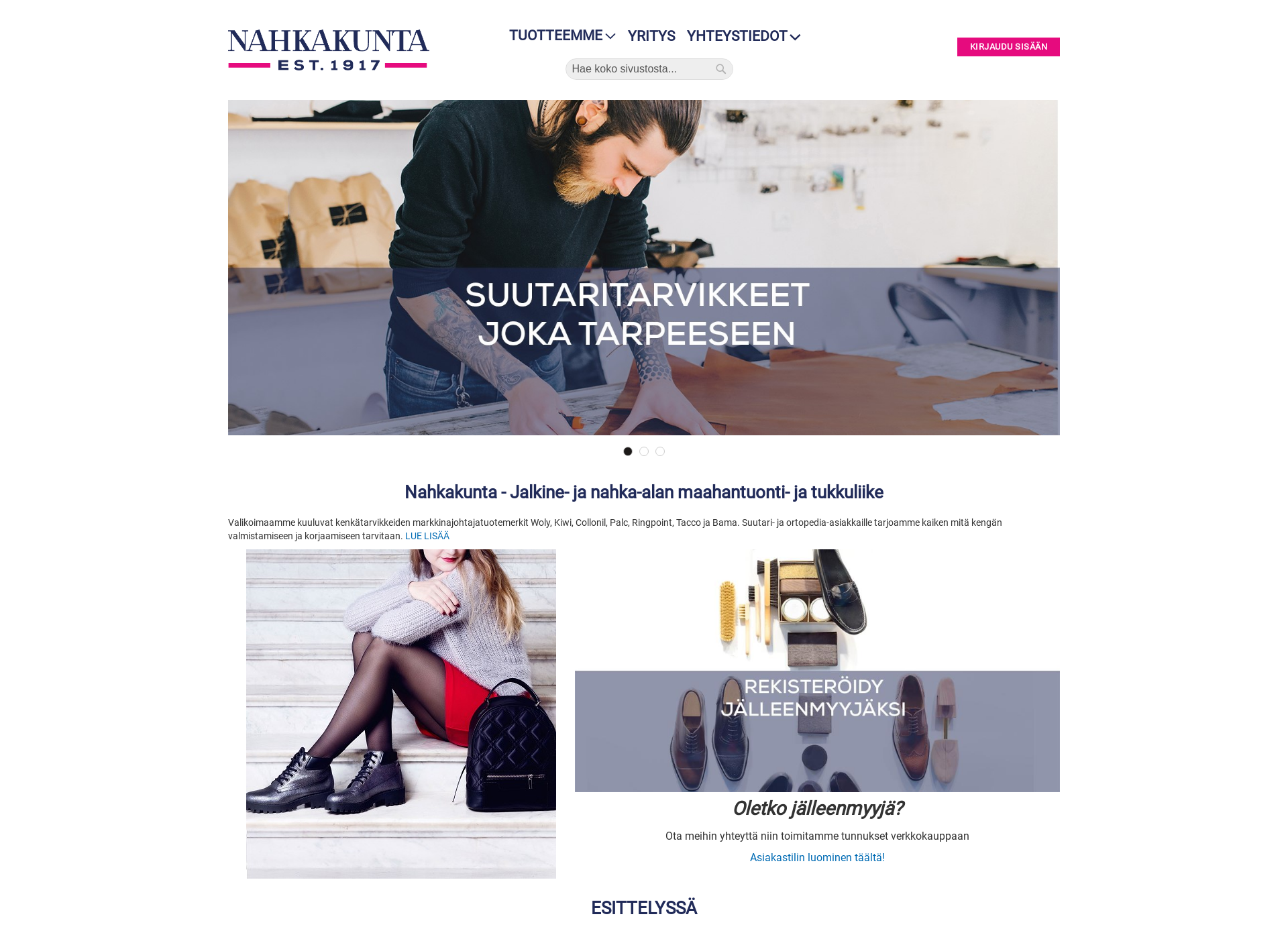Screenshot for nahkakunta.fi
