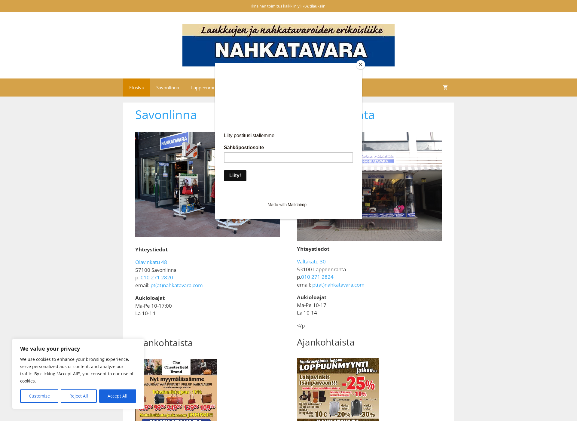 Screenshot for nahkatavara.com