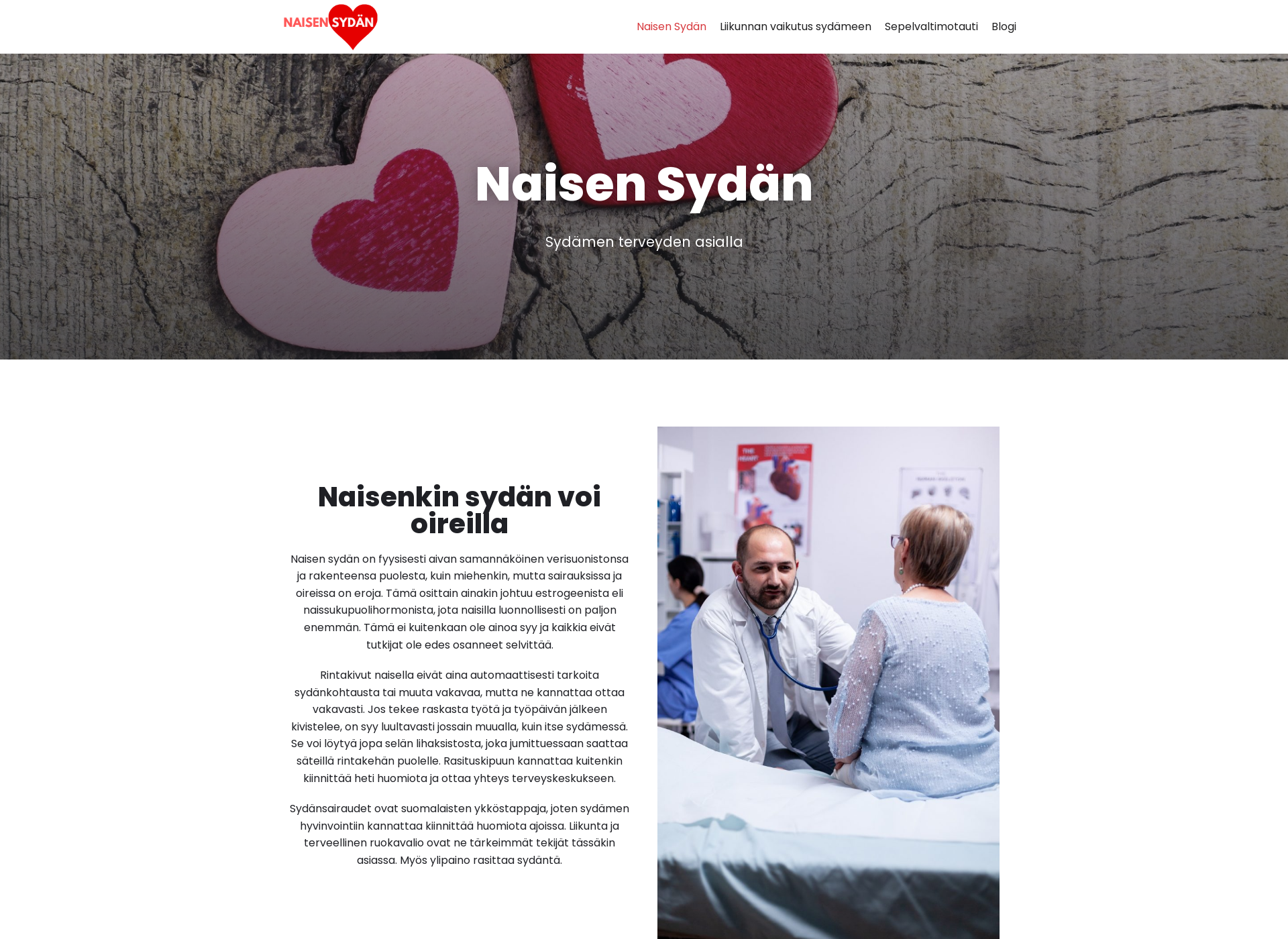 Skärmdump för naisensydan.fi