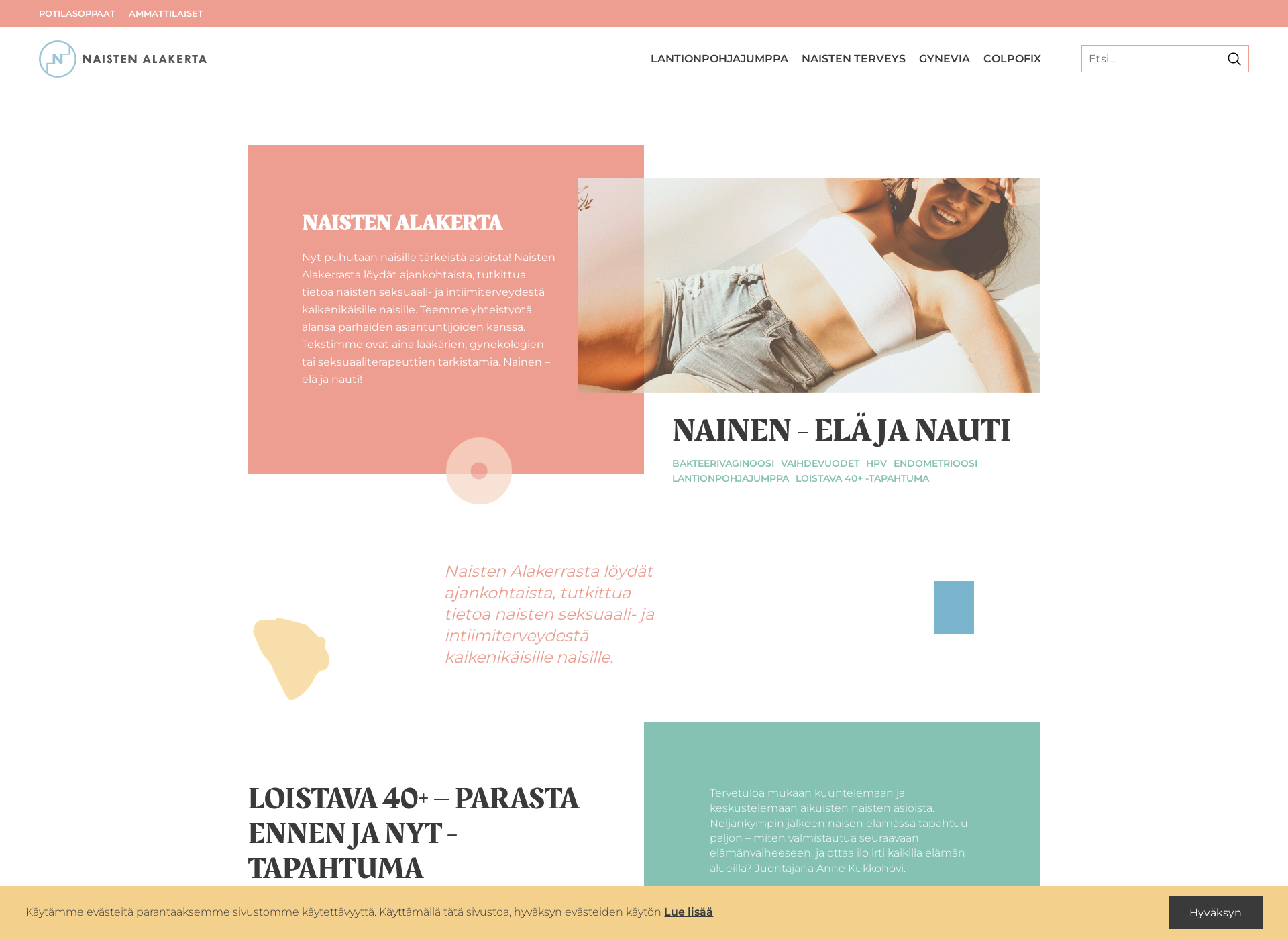 Skärmdump för naistenalakerta.fi