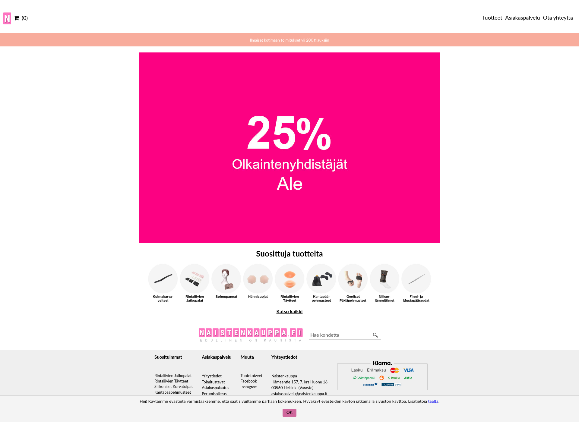 Screenshot for naistenkauppa.fi